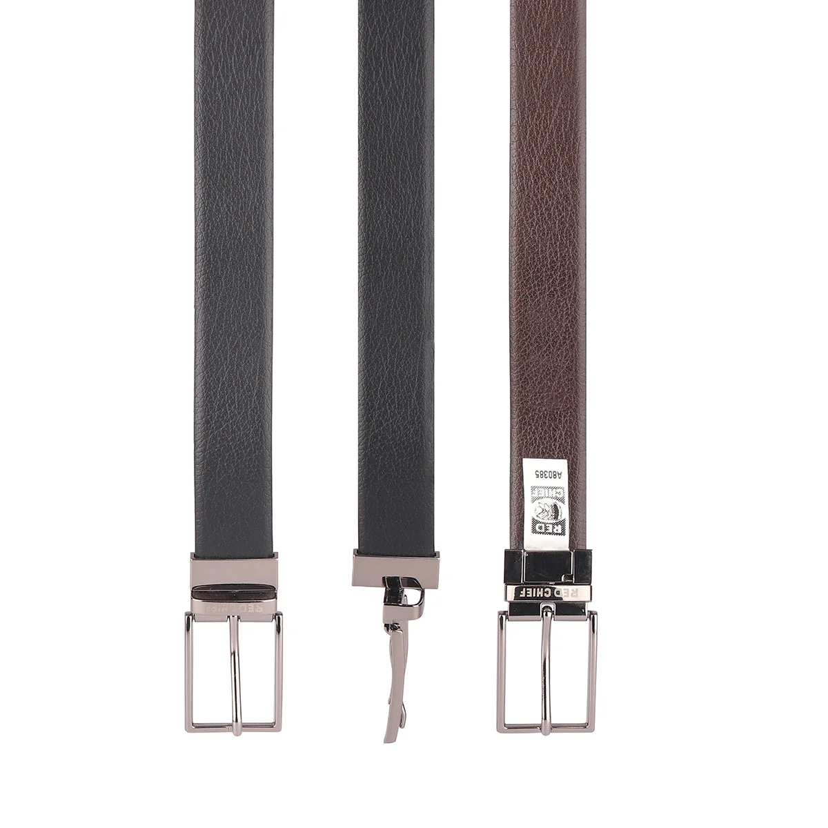Red Chief Black/Brown Belt for Men A80385 117 - Image 4