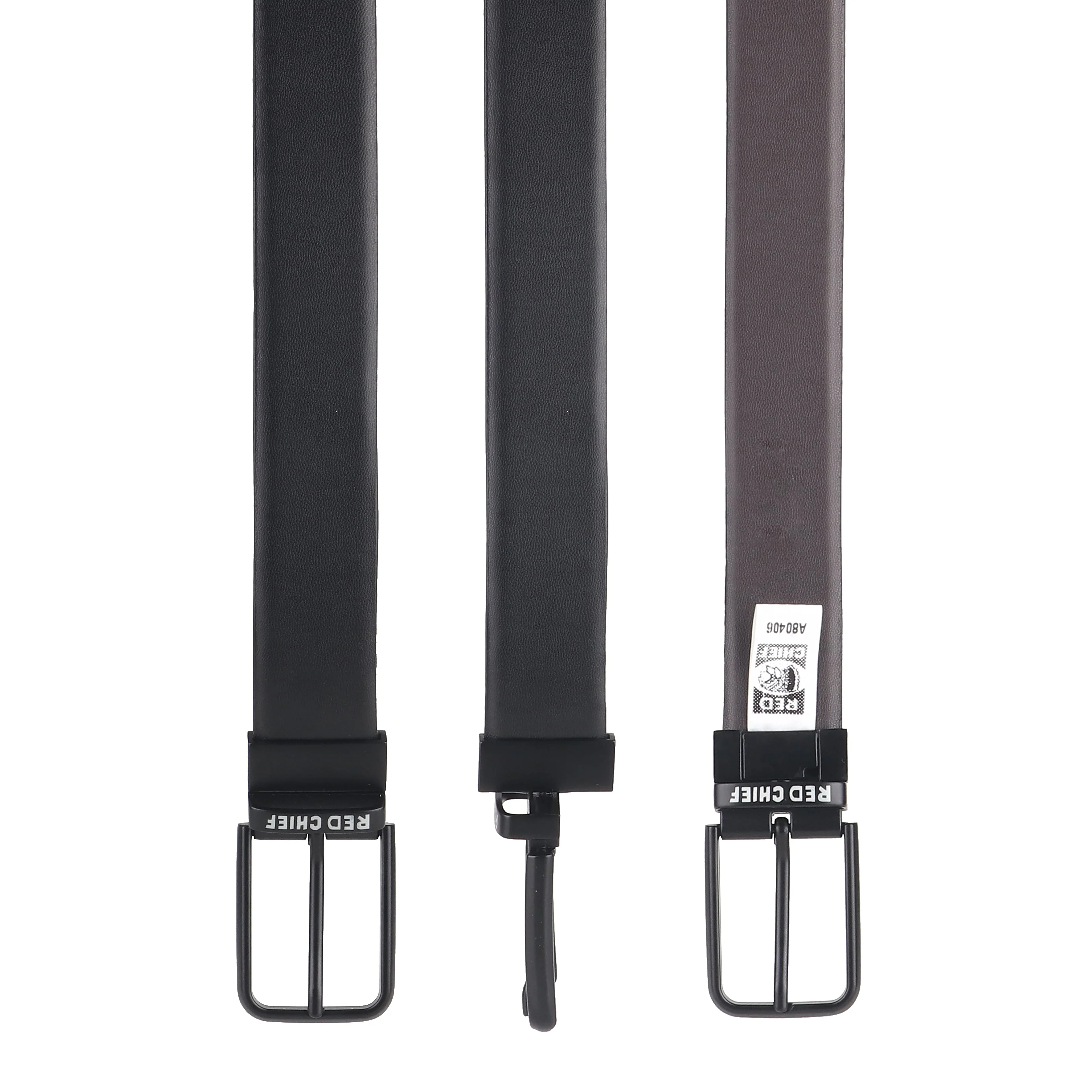 Red Chief Black/Brown Belt for Men A80406 117 - Image 3
