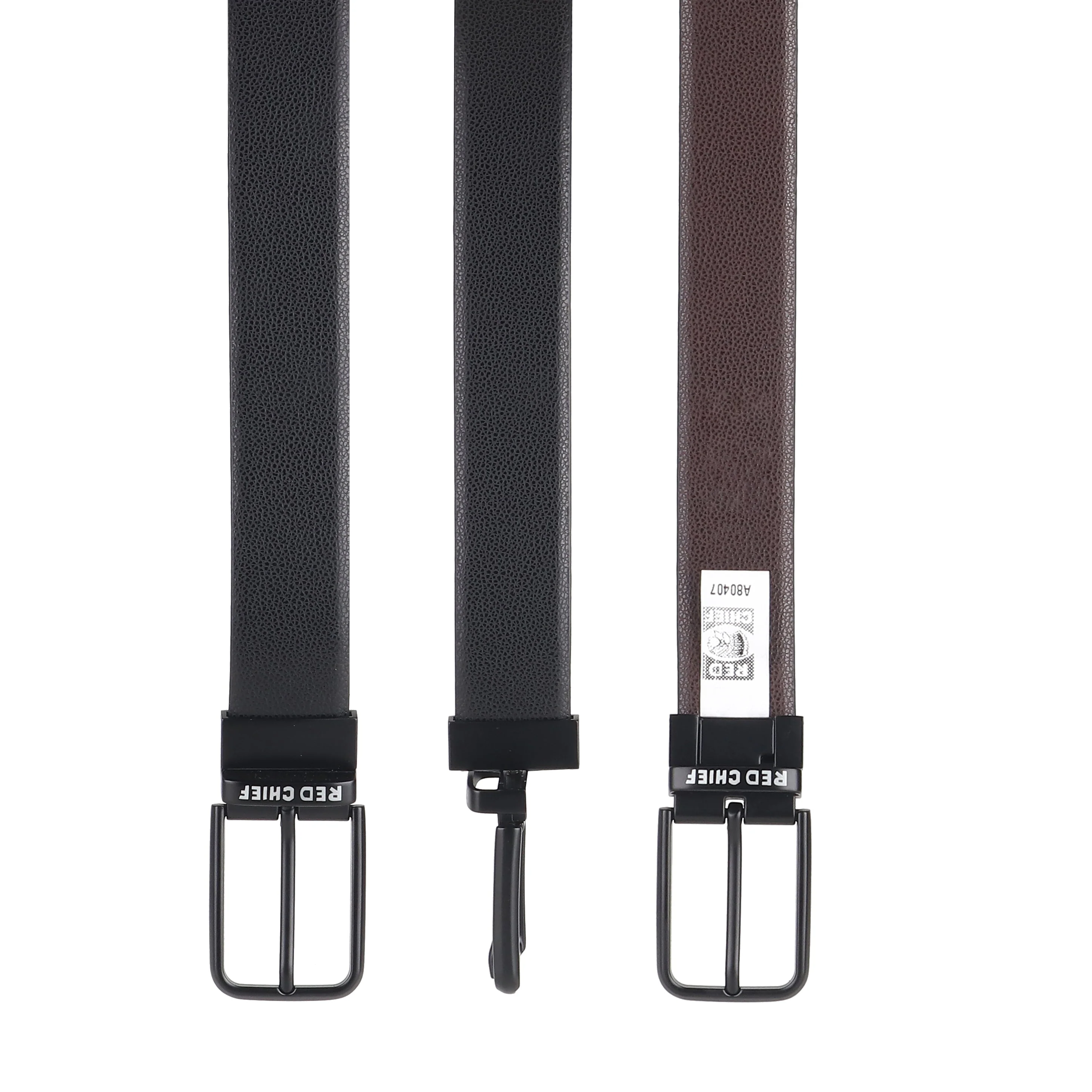 Red Chief Black/Brown Belt for Men A80407 117 - Image 3