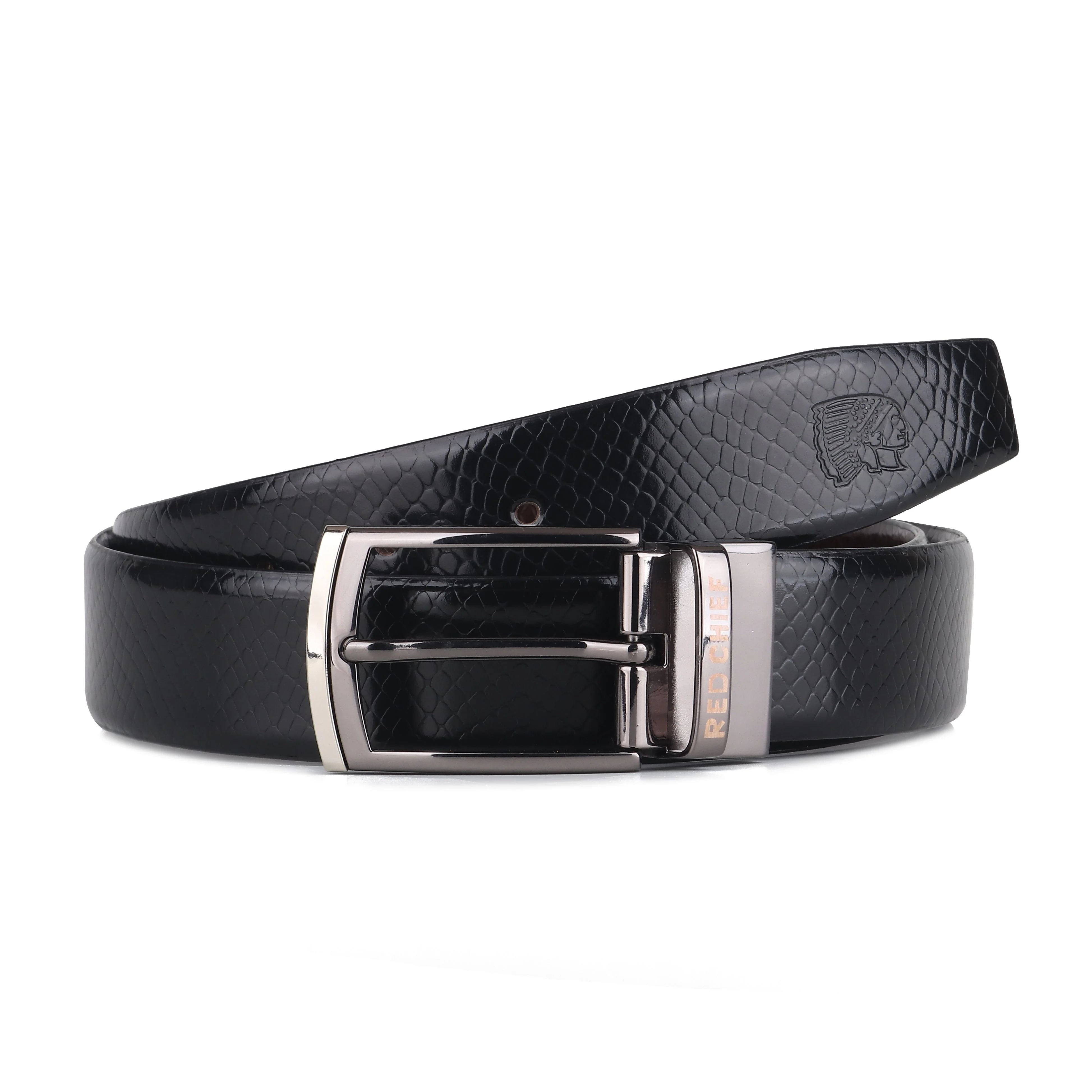 Red Chief Black/Brown Belt for Men A80410 117 - Image 2