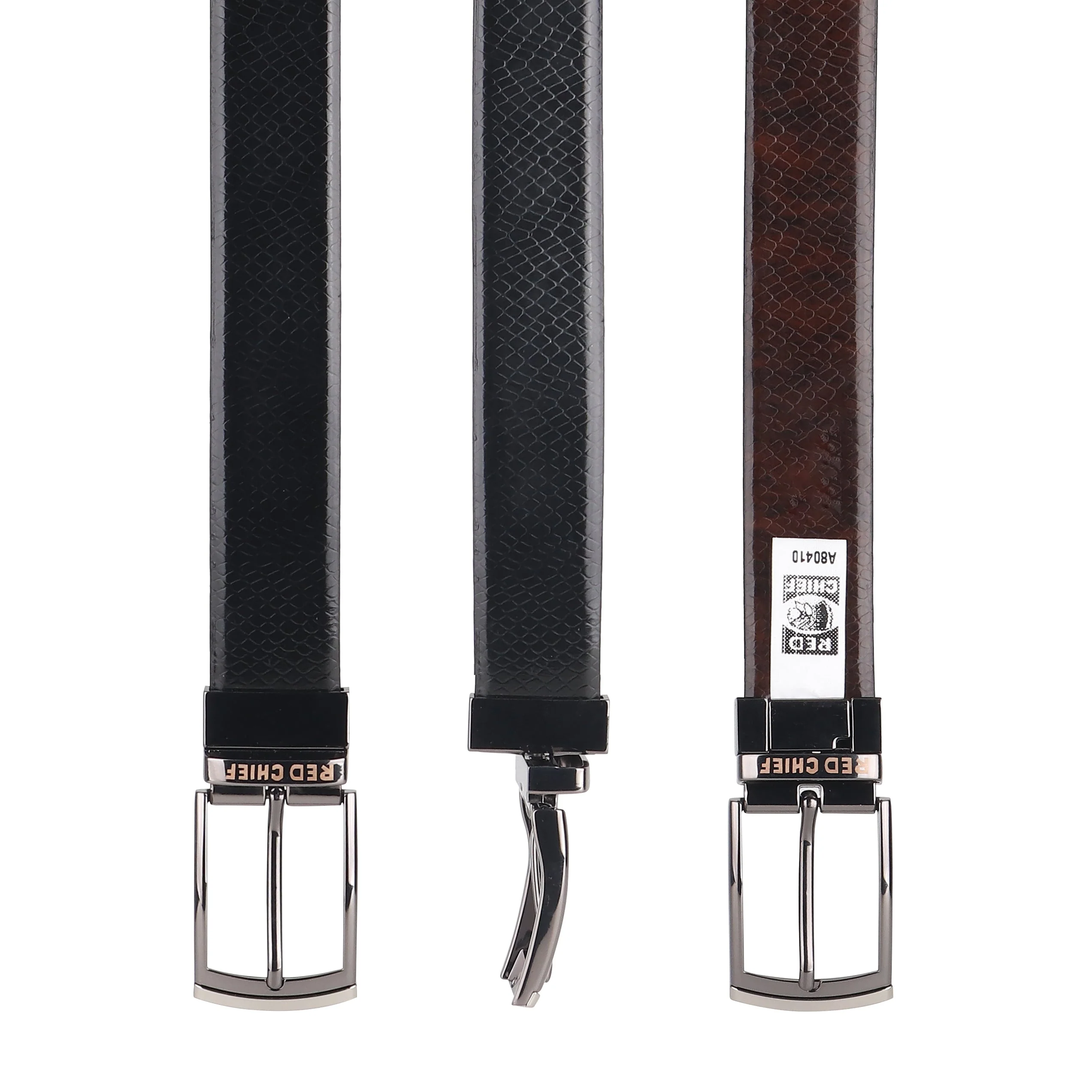 Red Chief Black/Brown Belt for Men A80410 117 - Image 3
