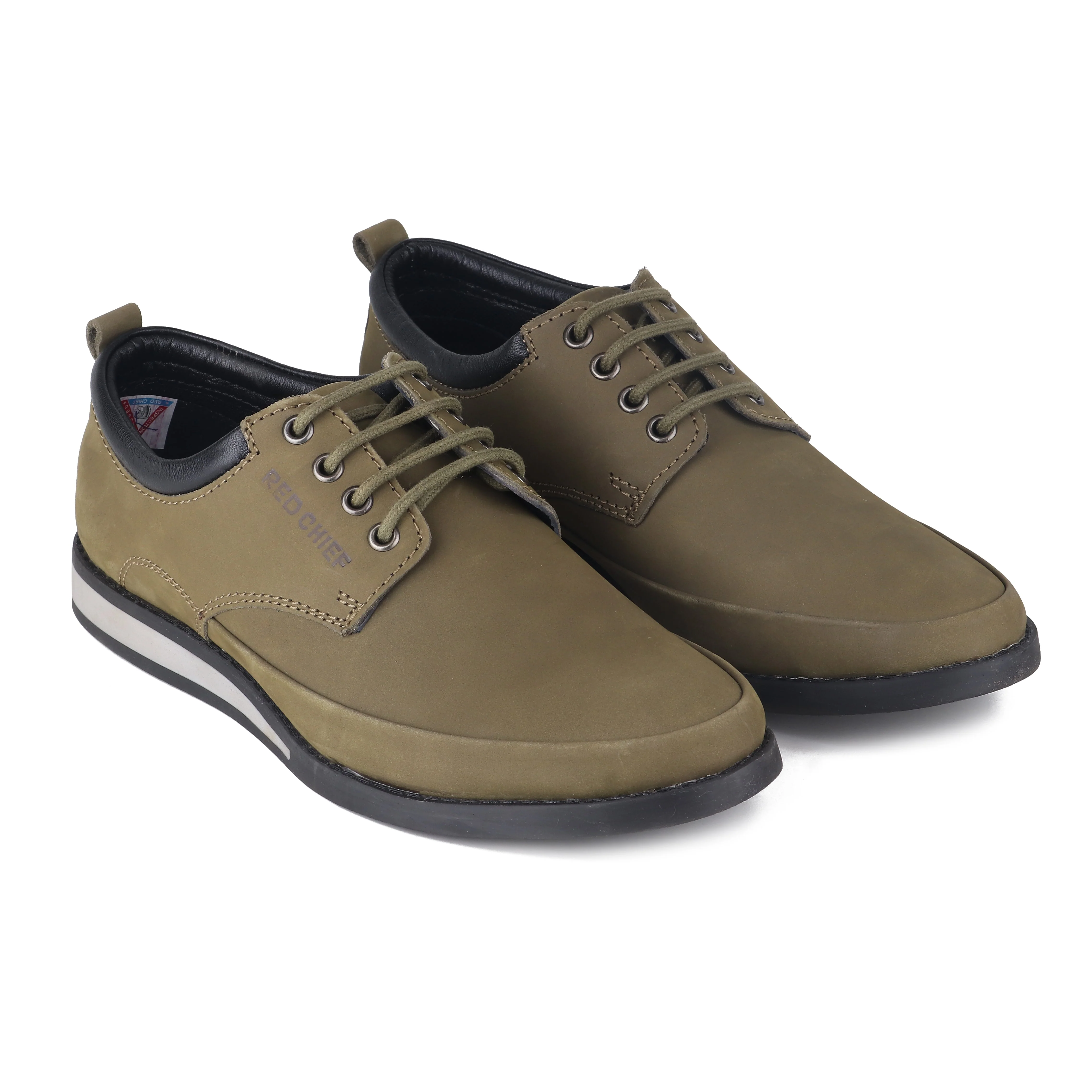 Red Chief Olive/Green Formal Shoes for Men RC3485 014 - Image 4