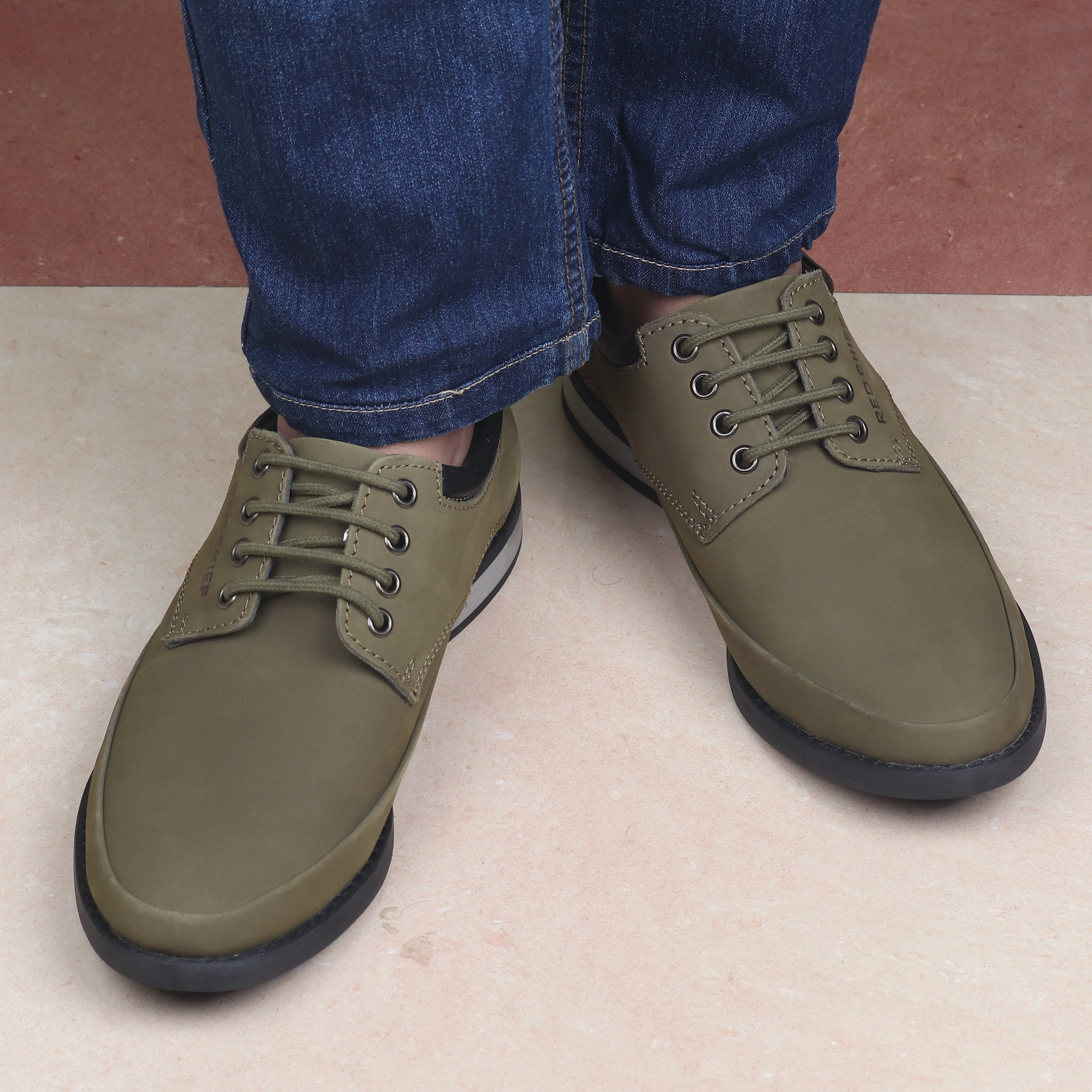 Red Chief Olive/Green Formal Shoes for Men RC3485 014 - Image 9