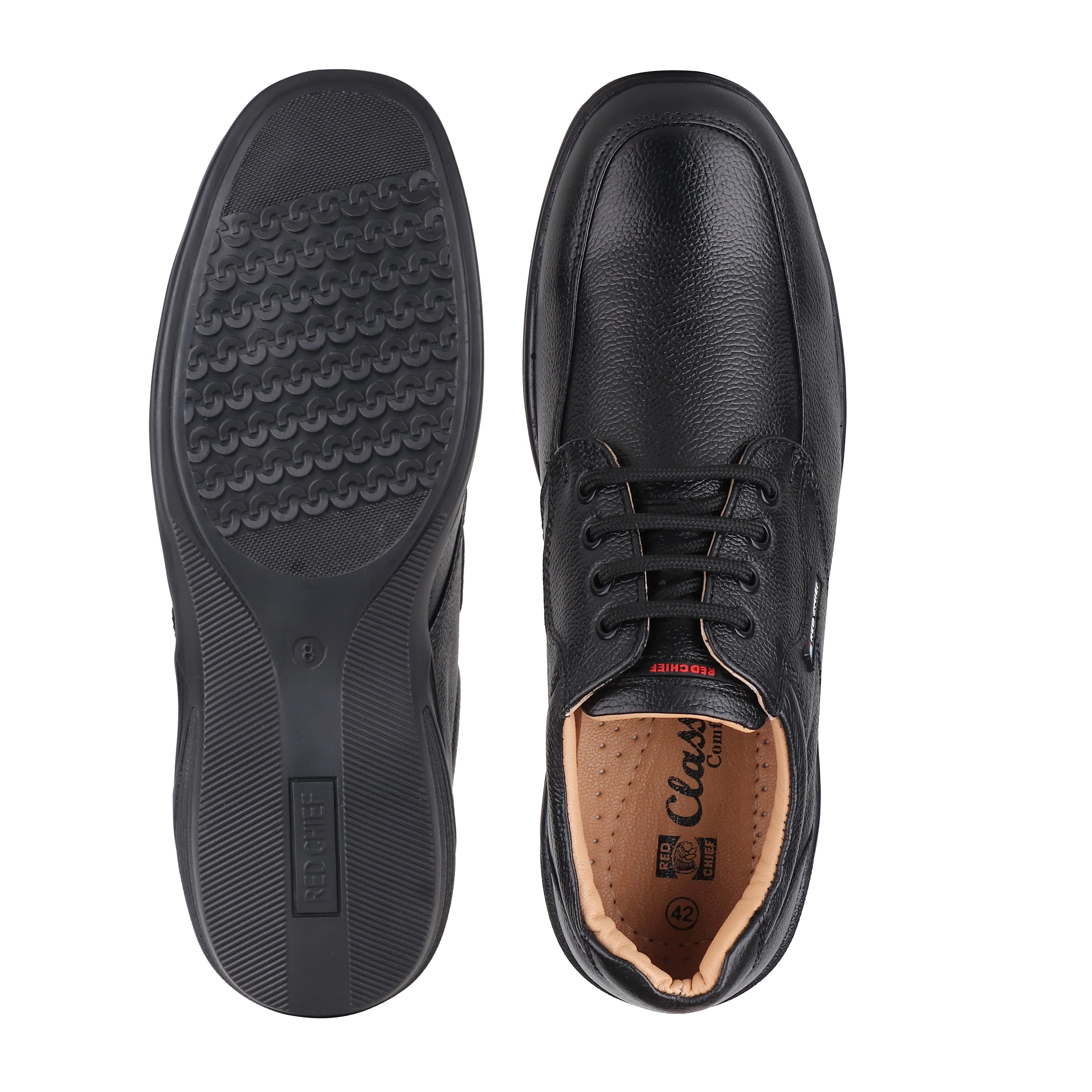 Red Chief Black Formal Derby Shoes for Men RC3506 001 - Image 9