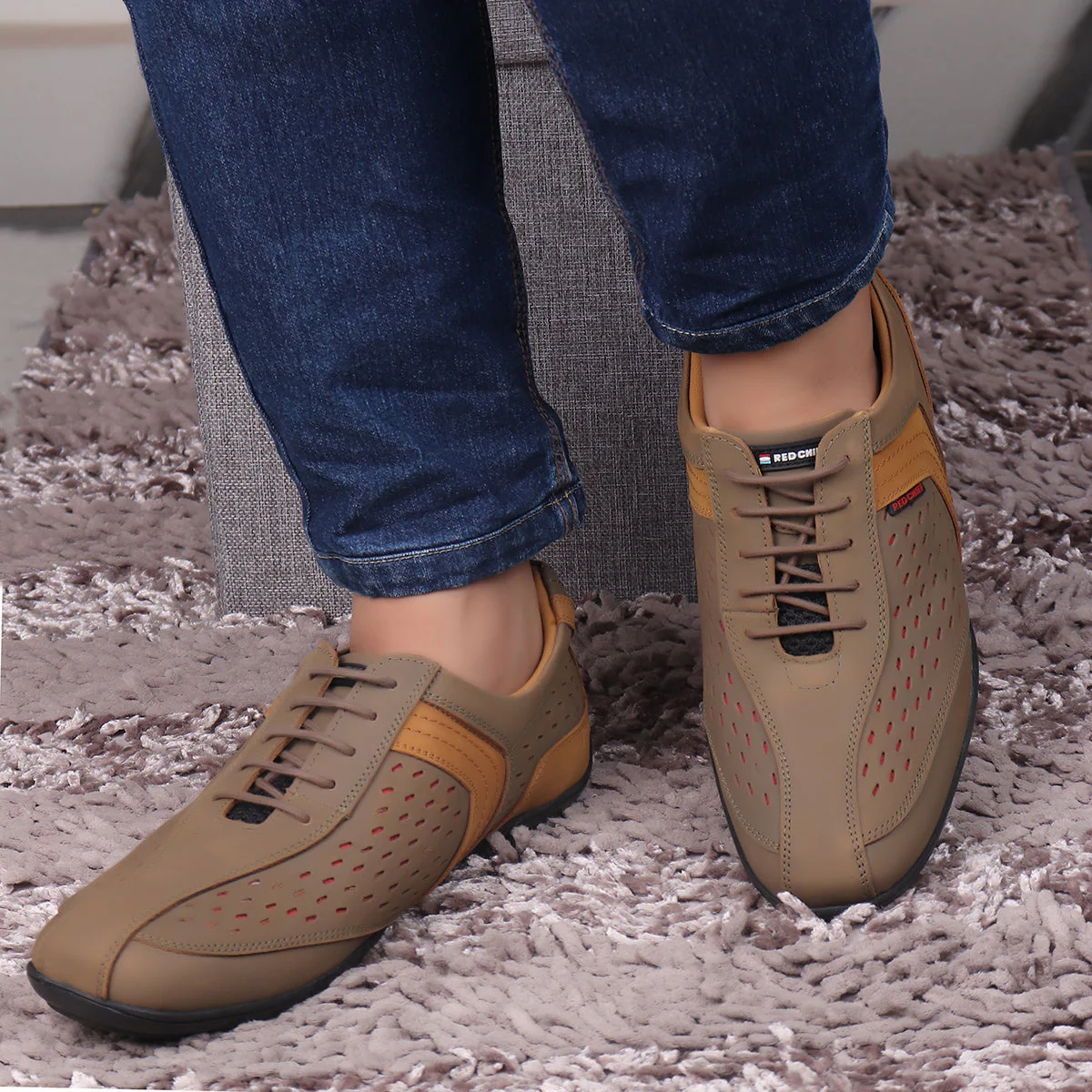 Red Chief Olive Green Casual Sneaker Shoes for Men RC3759 G0045 - Image 9