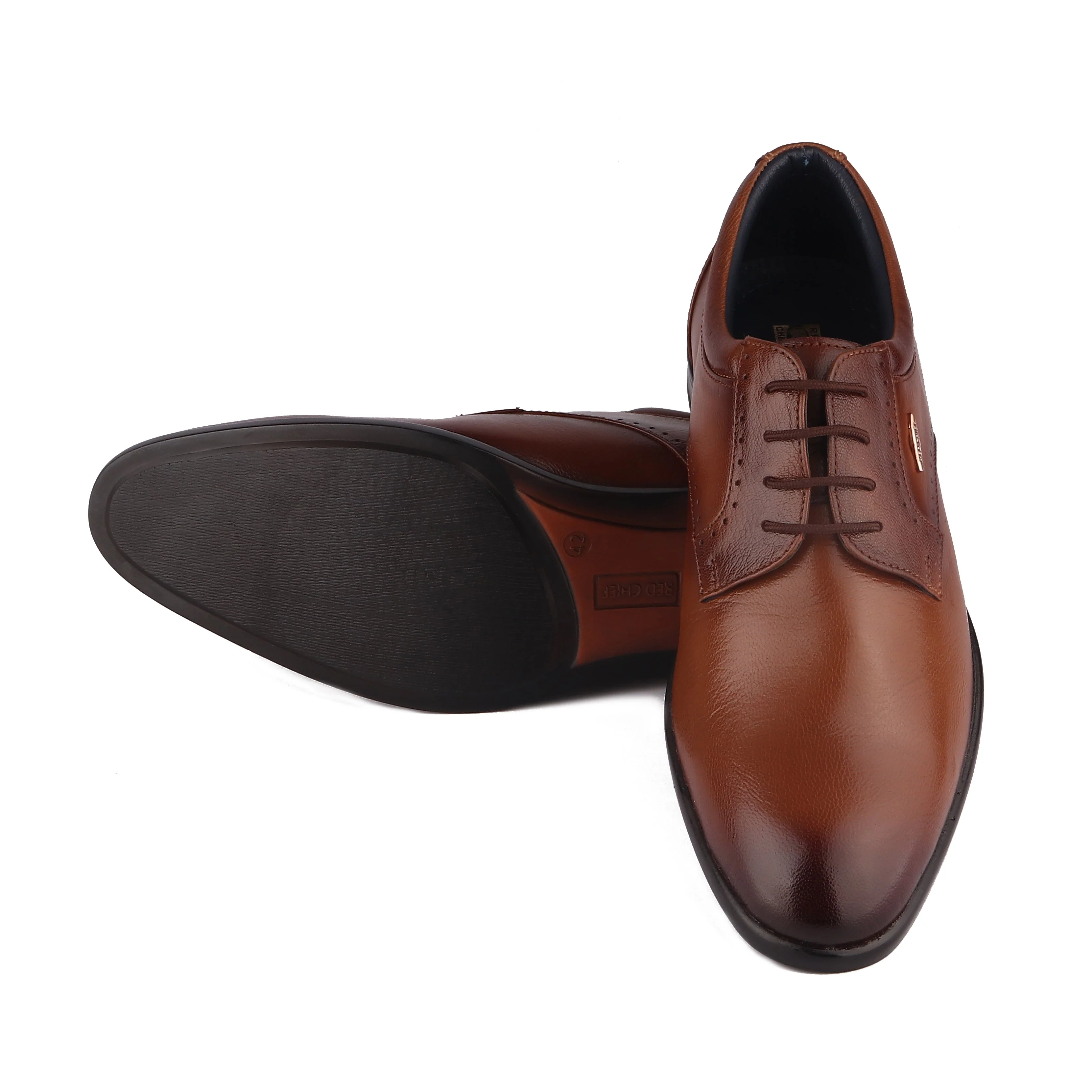 Red Chief Tan formal Derby shoes for Men RC1946 006 - Image 3