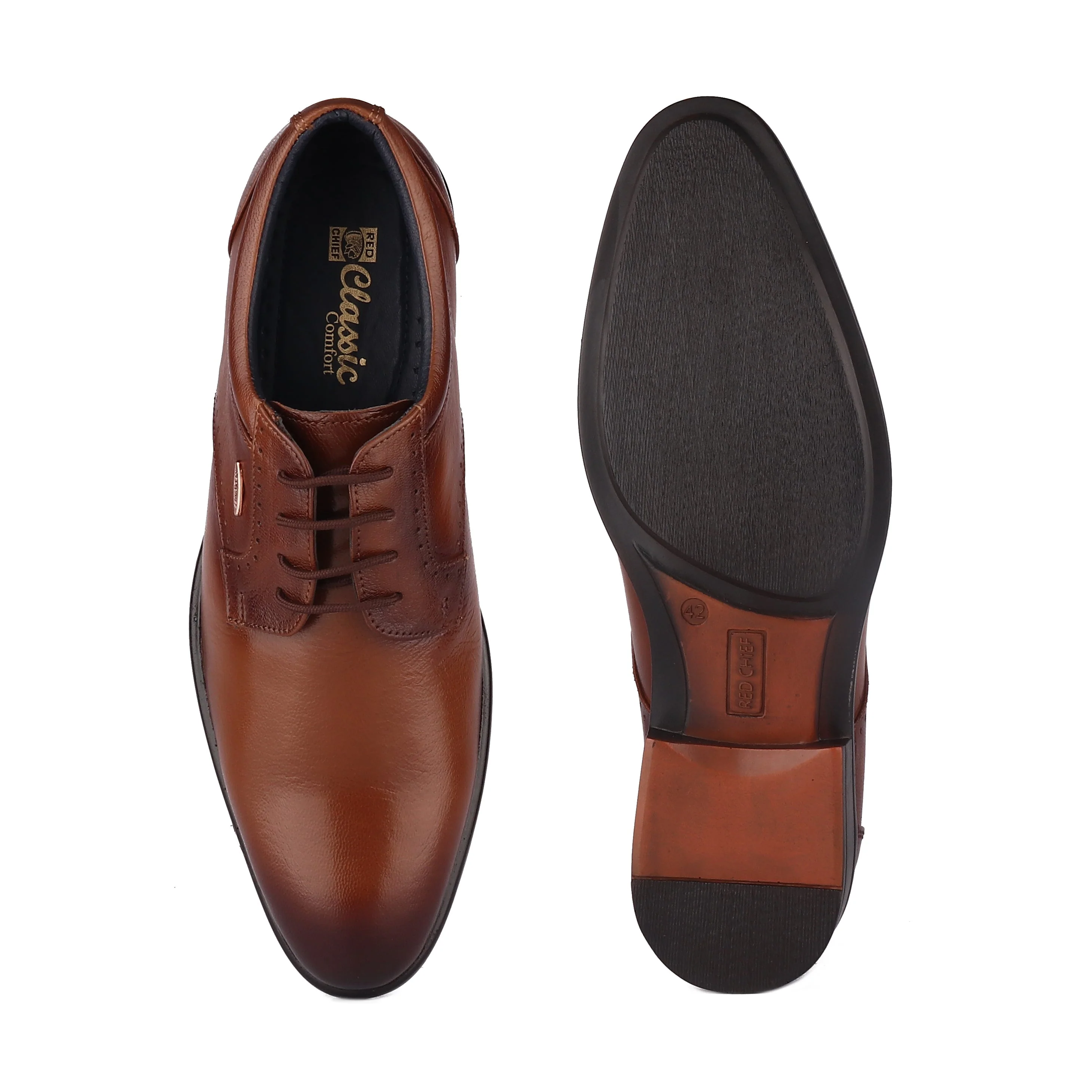 Red Chief Tan formal Derby shoes for Men RC1946 006 - Image 9