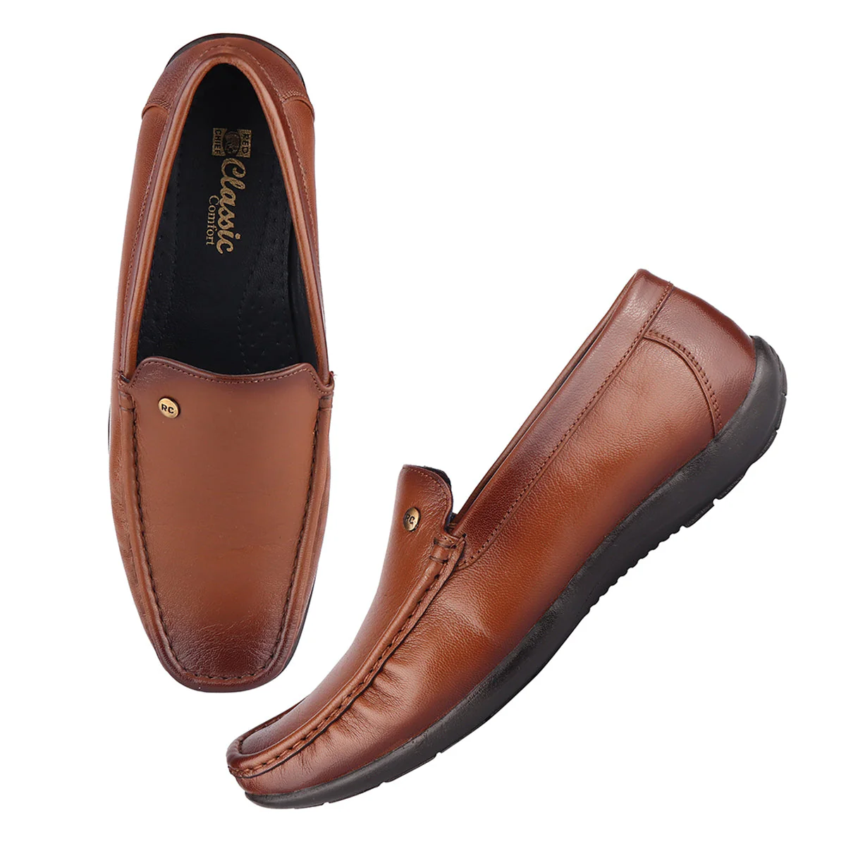 Red Chief Tan Formal Loafer Shoes for Men RC1850 006 - Image 3