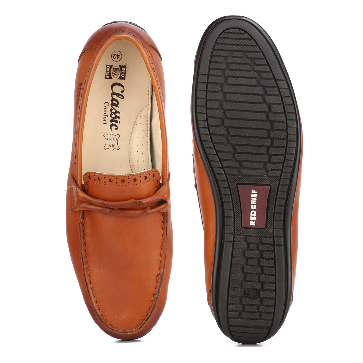 Red Chief Tan Formal Loafer Shoes for Men RC3616 006 - Image 8