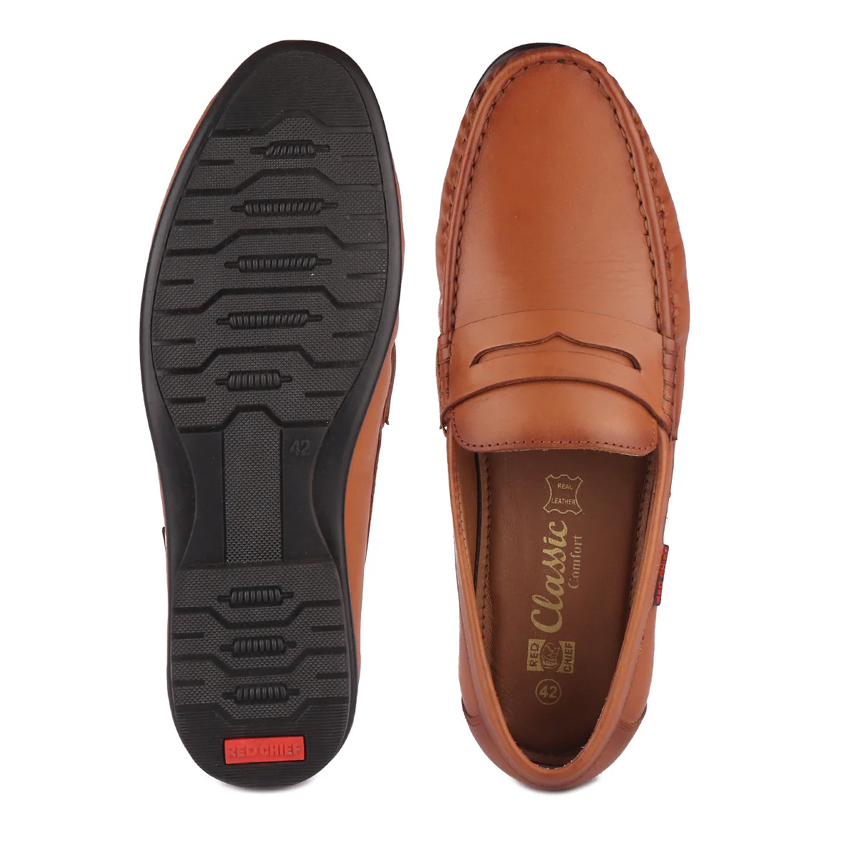 Red Chief Tan Formal Loafer Shoes for Men RC3749 006 - Image 9
