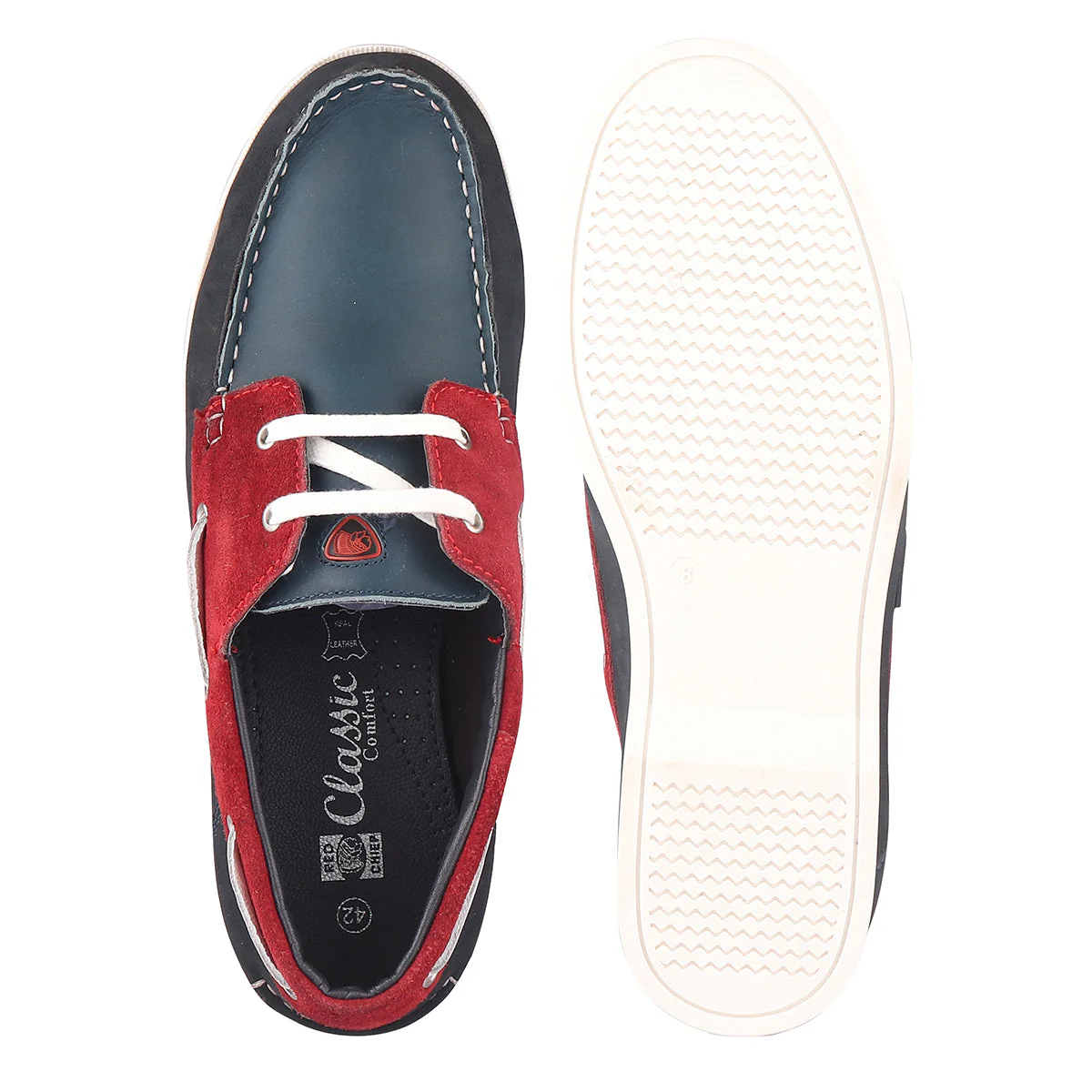 Red Chief Blue & Red Casual Boat Shoes for Men RC3800 181 - Image 8