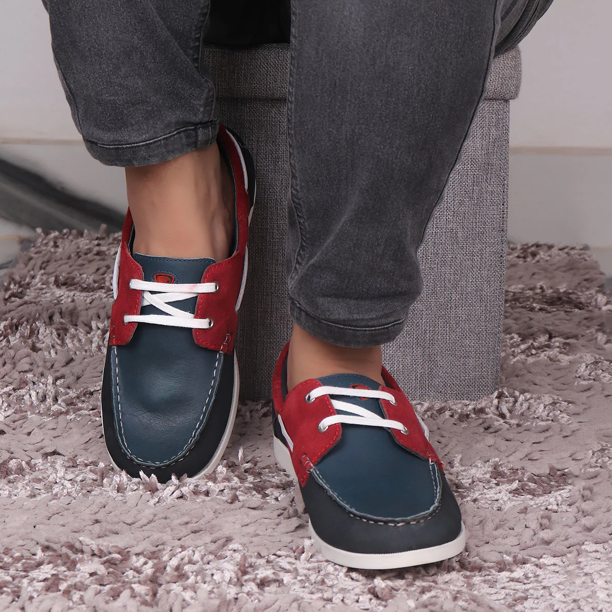 Red Chief Blue & Red Casual Boat Shoes for Men RC3800 181 - Image 9
