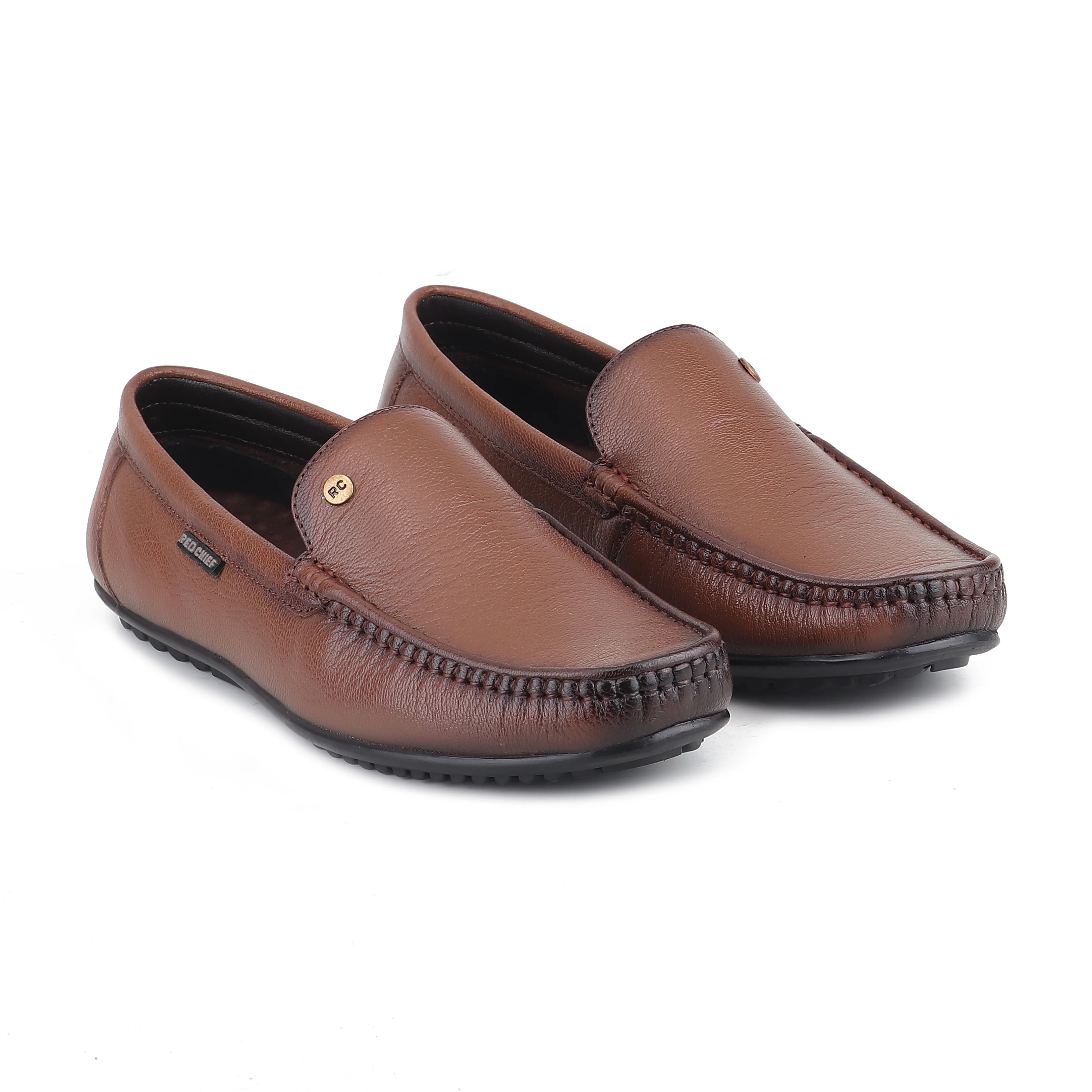 Red Chief Tan Formal Loafer Shoes for Men RC4036 006 - Image 5