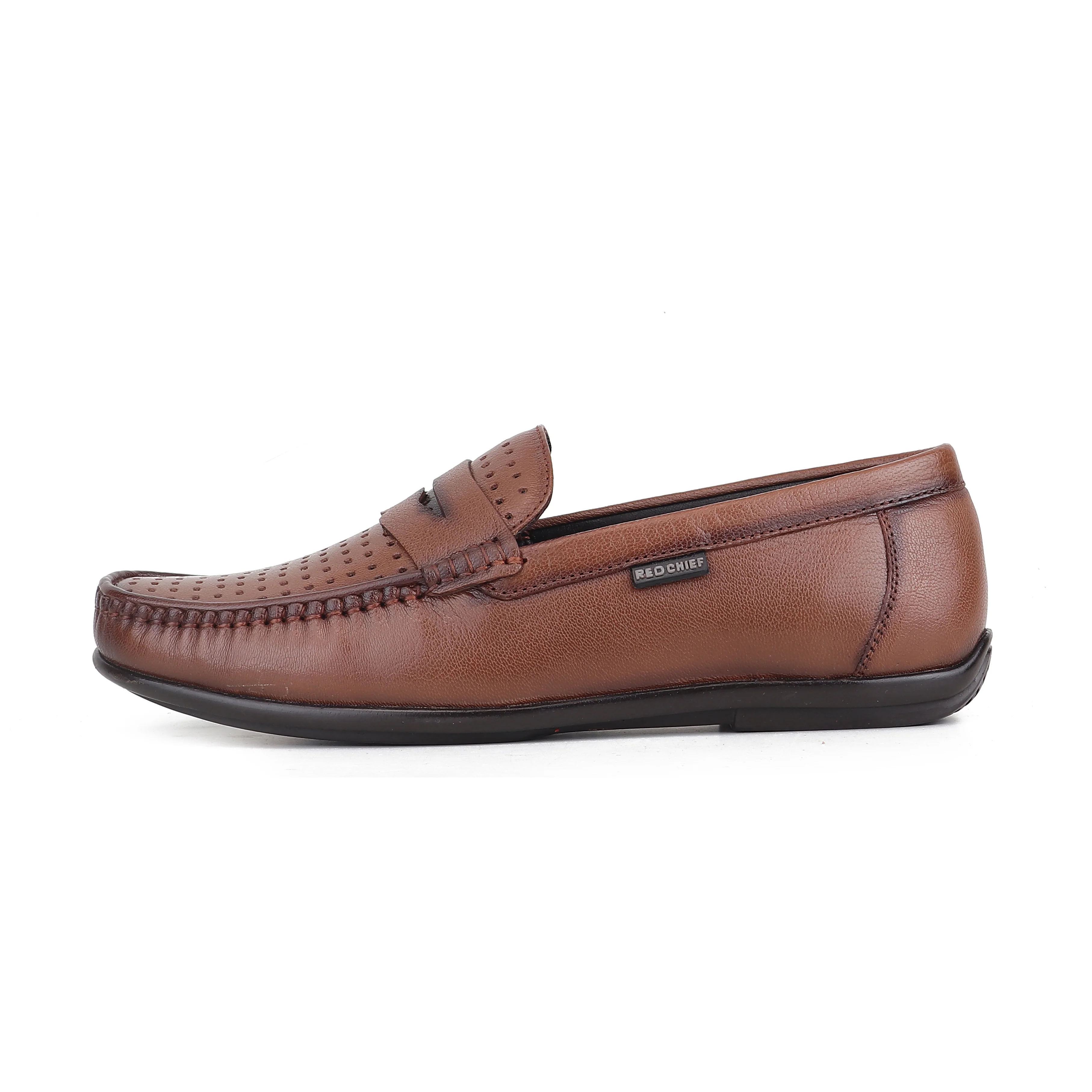 Red Chief Tan Formal Loafer Shoes for Men RC4040 006 - Image 4