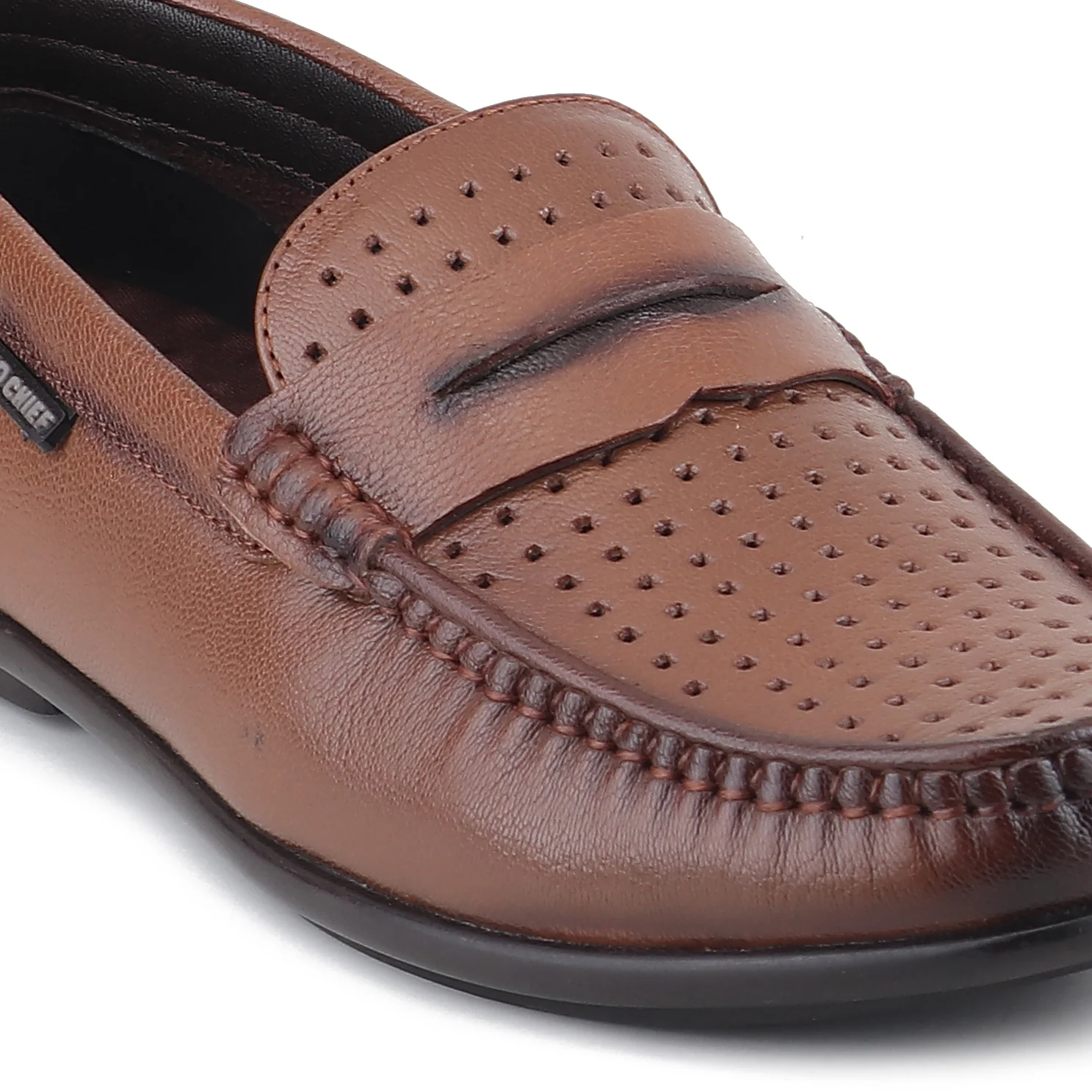 Red Chief Tan Formal Loafer Shoes for Men RC4040 006 - Image 7