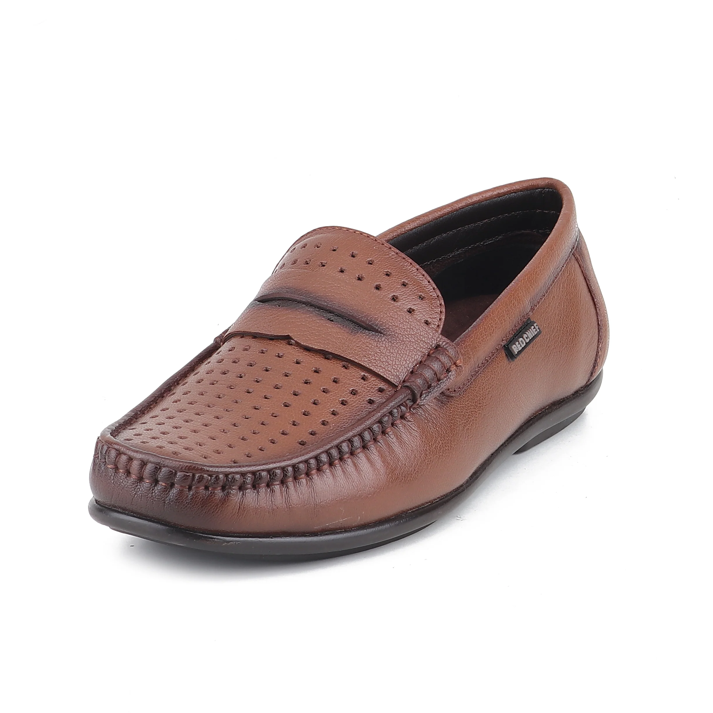 Red Chief Tan Formal Loafer Shoes for Men RC4040 006 - Image 8