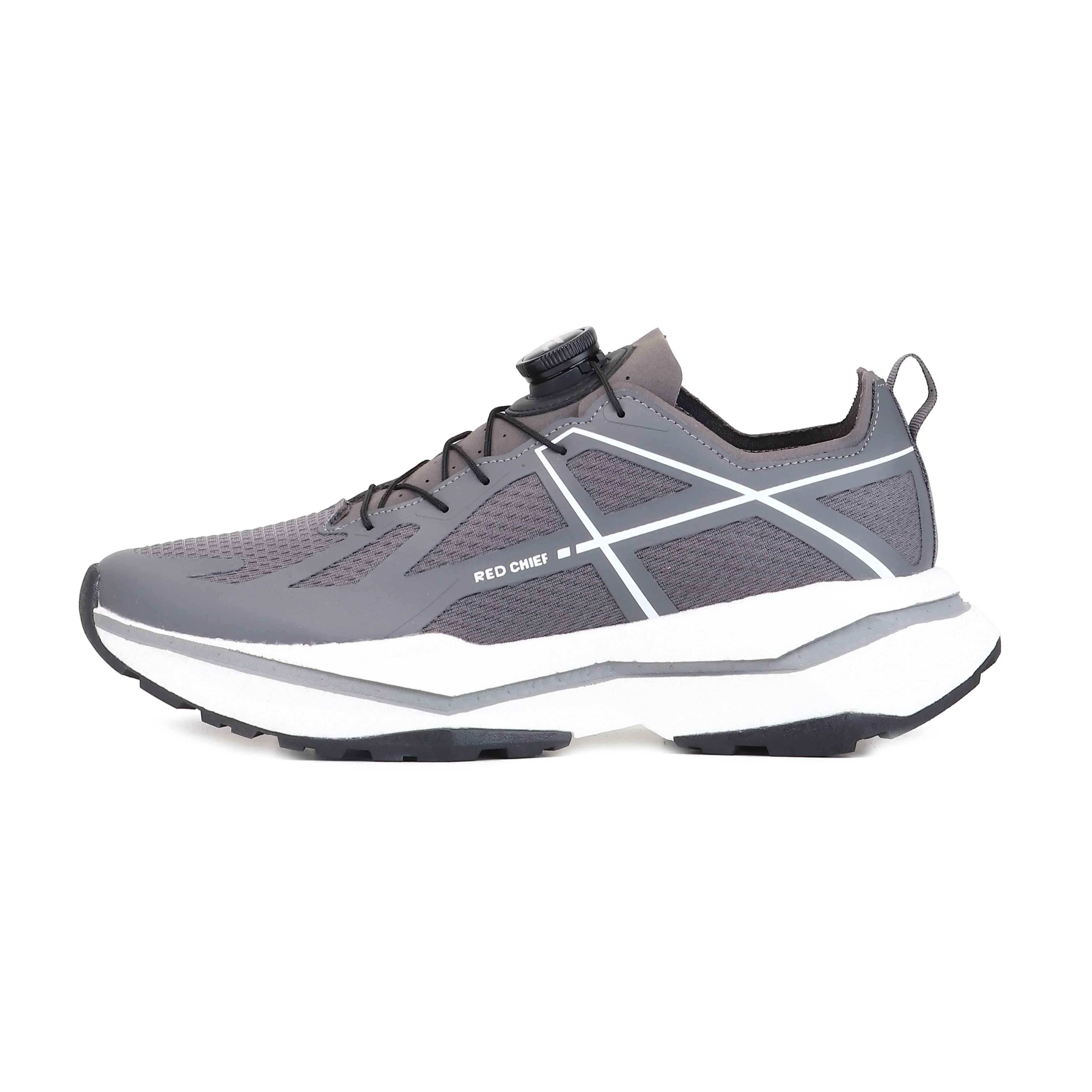 Red Chief Sports Grey-White Hiker Shoes for Men H20042 C1254 - Image 3