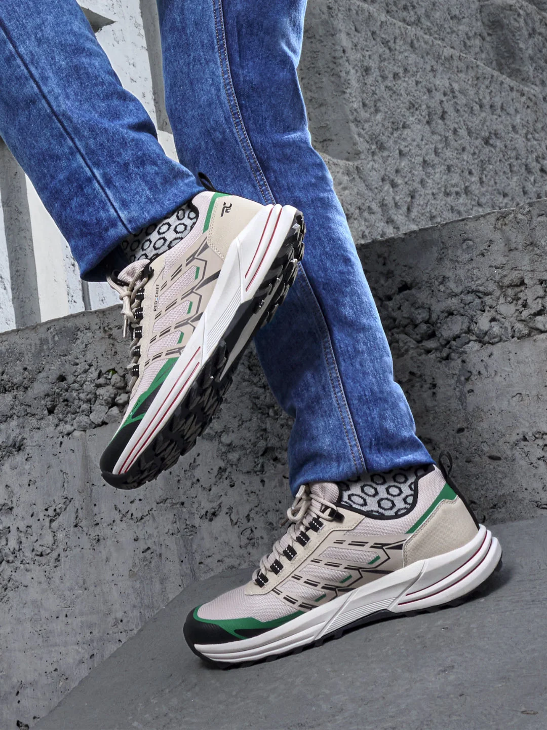 Red Chief Sports Travosole White-Green Hiker Shoes For Men H20040 F043 - Image 2
