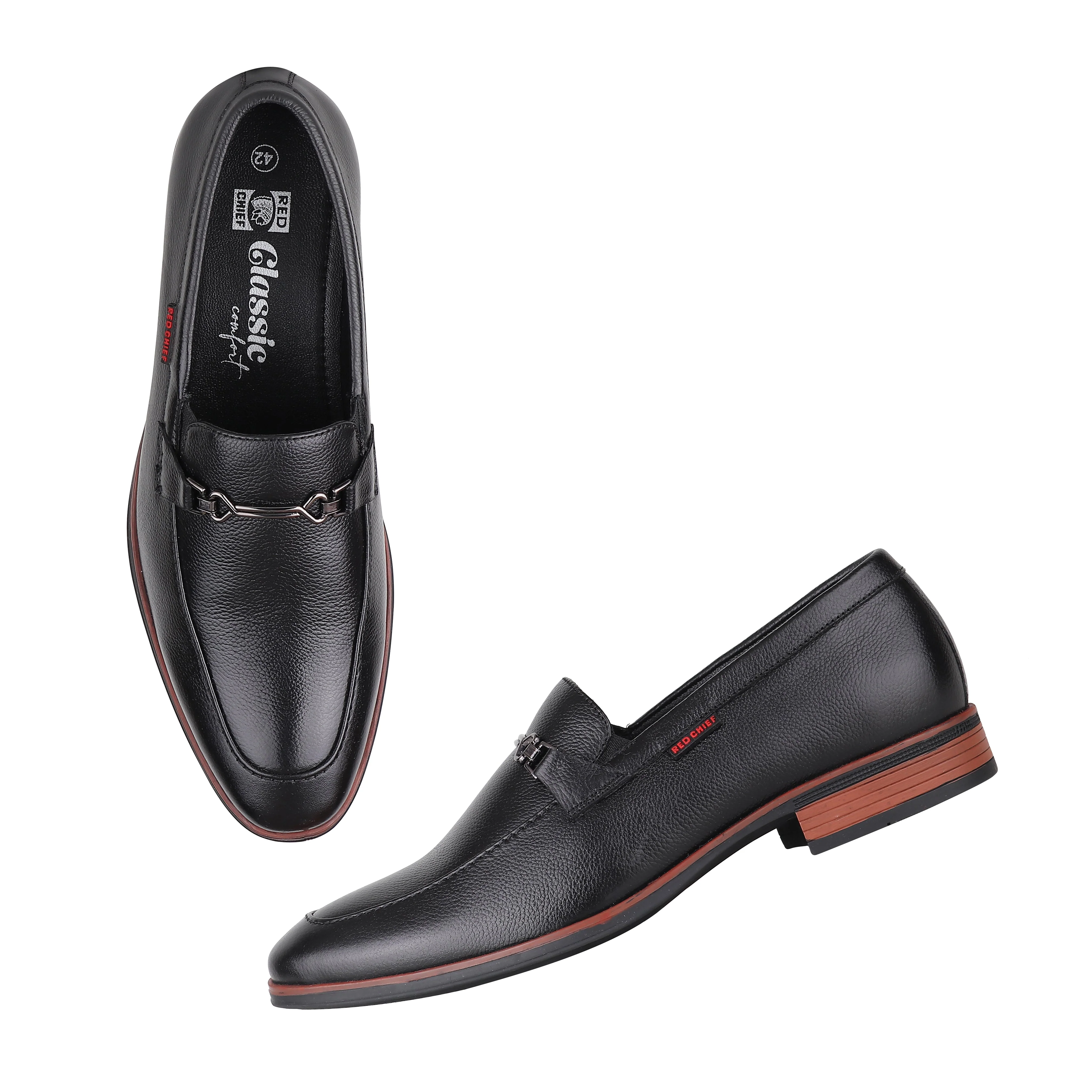 Red Chief Black Formal Loafer Shoes for Men RC3962 001 - Image 3