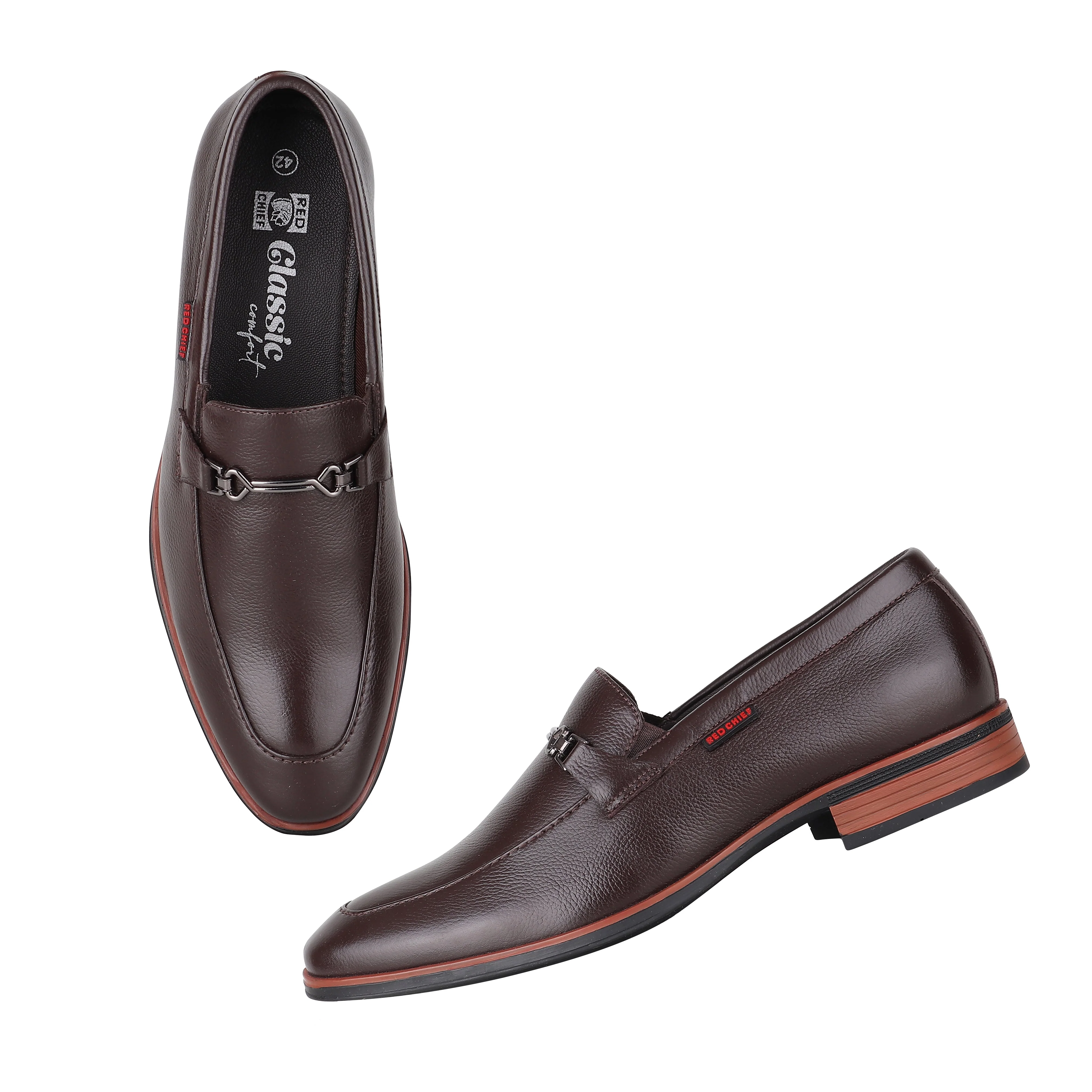 Red Chief Dark Brown Formal Loafer Shoes for Men RC3962 G00159 - Image 3