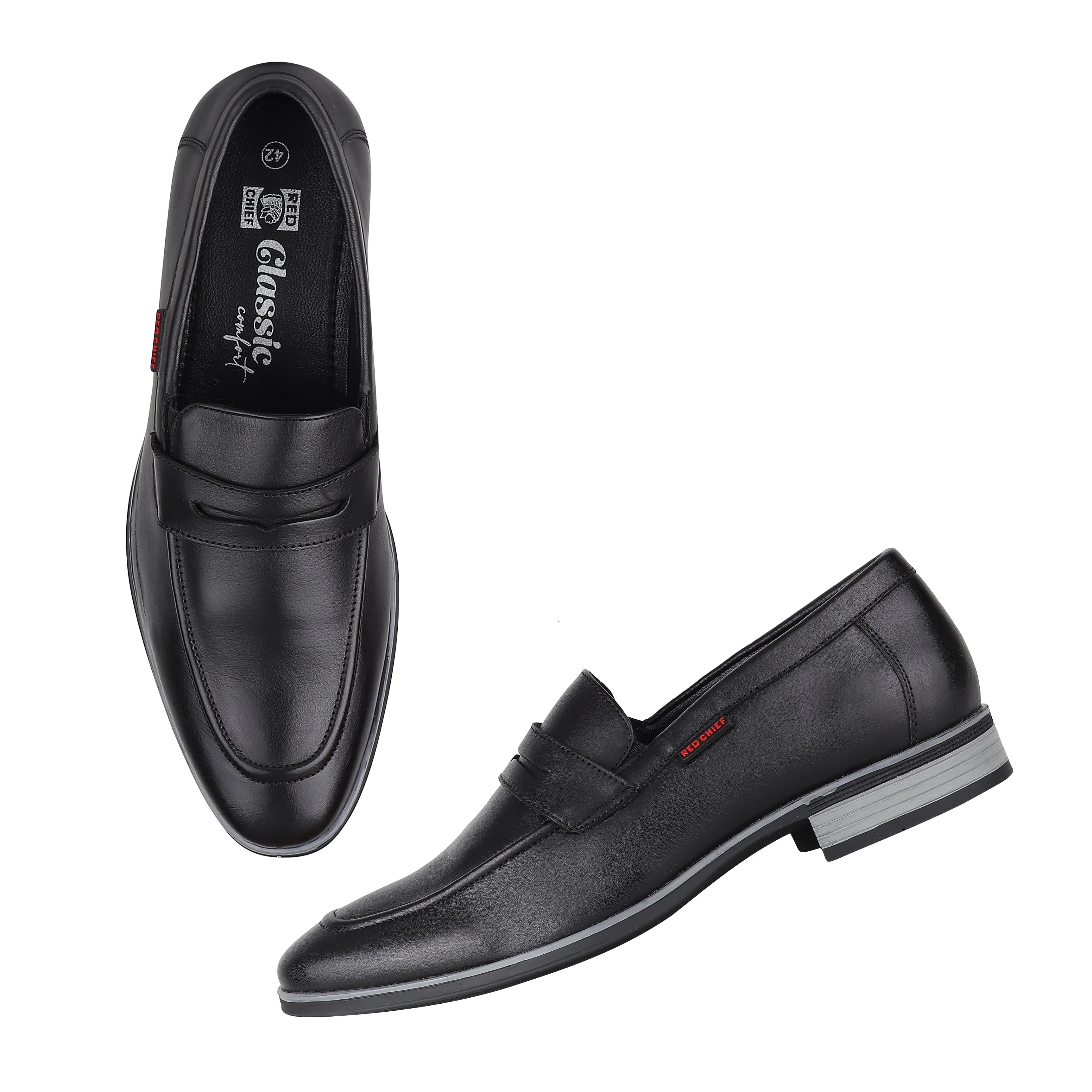 Red Chief Black Formal Loafer shoes for Men RC3963 001 - Image 3