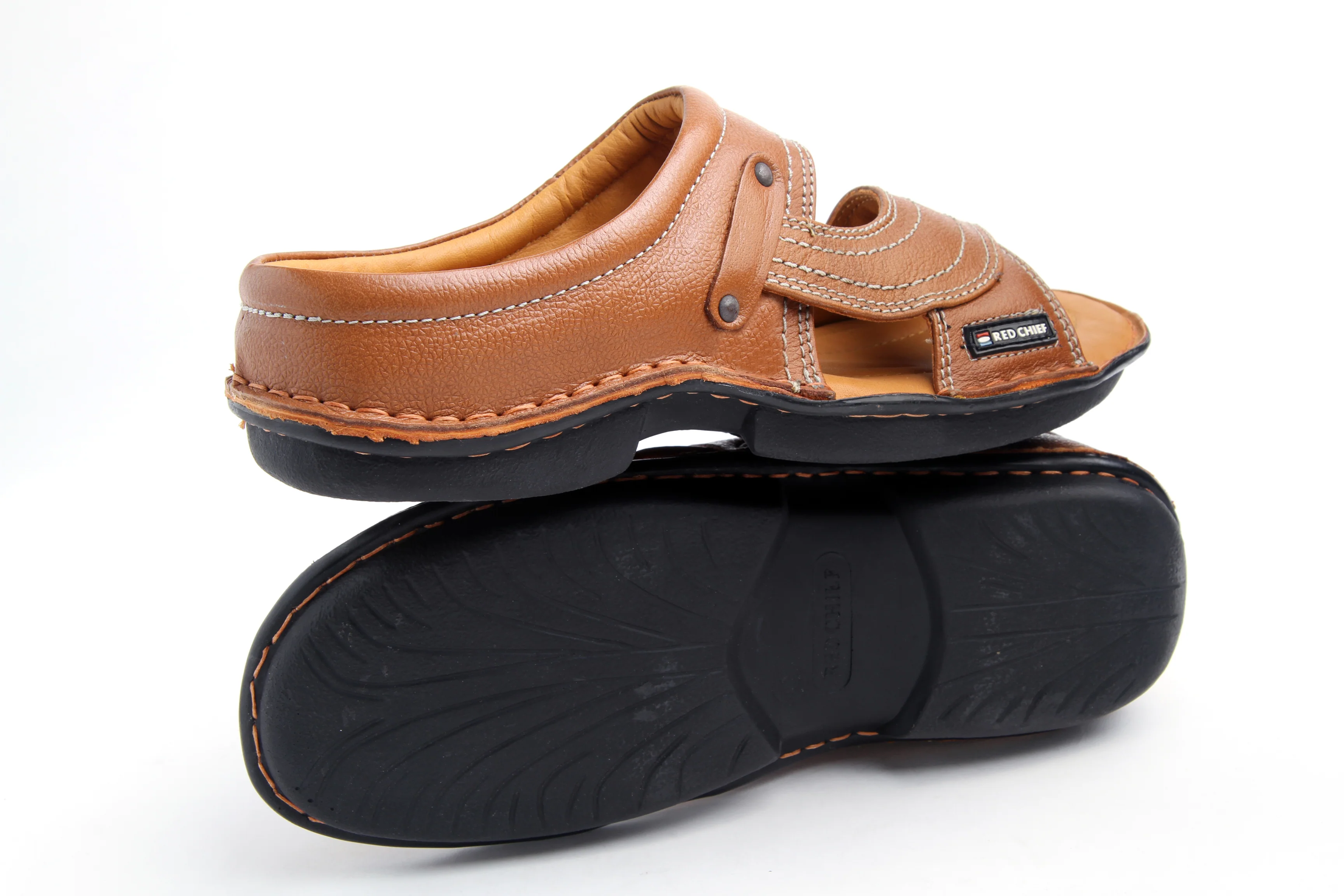 Red Chief Tan Slipper for Men RC0248 006 - Image 5