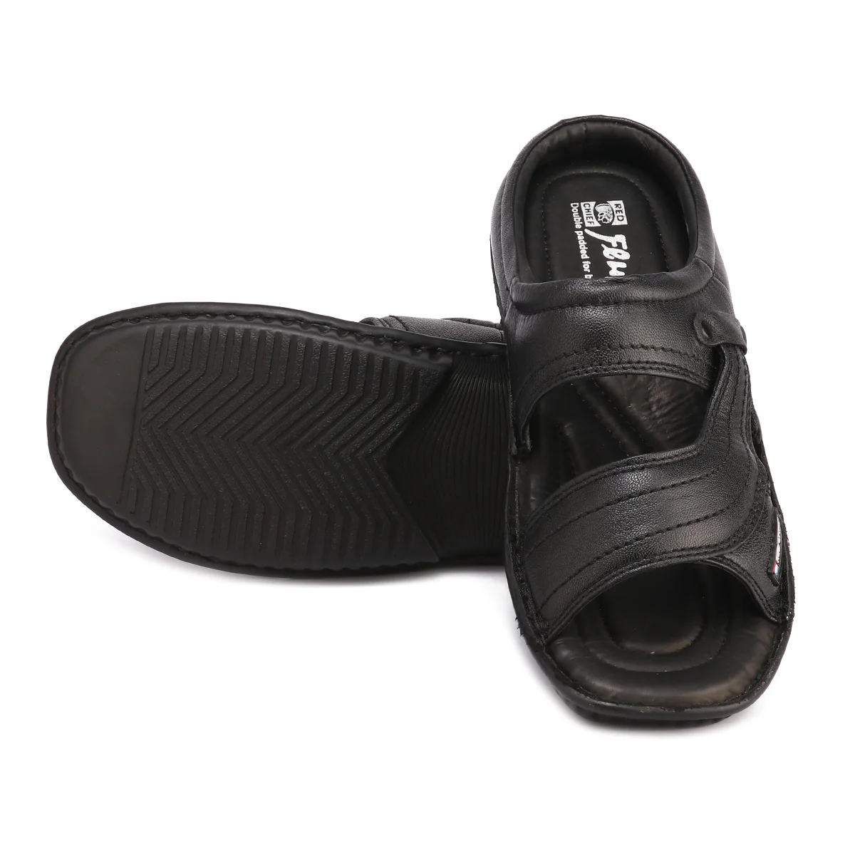 Red Chief Black Slipper for Men RC248N 001 - Image 2