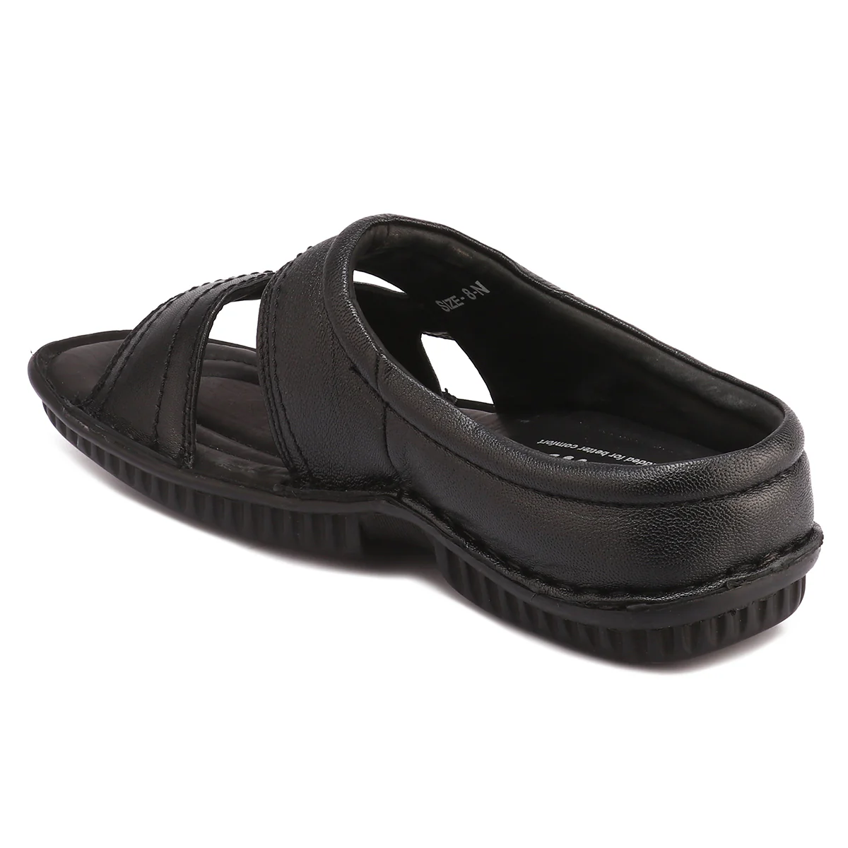 Red Chief Black Slipper for Men RC248N 001 - Image 5