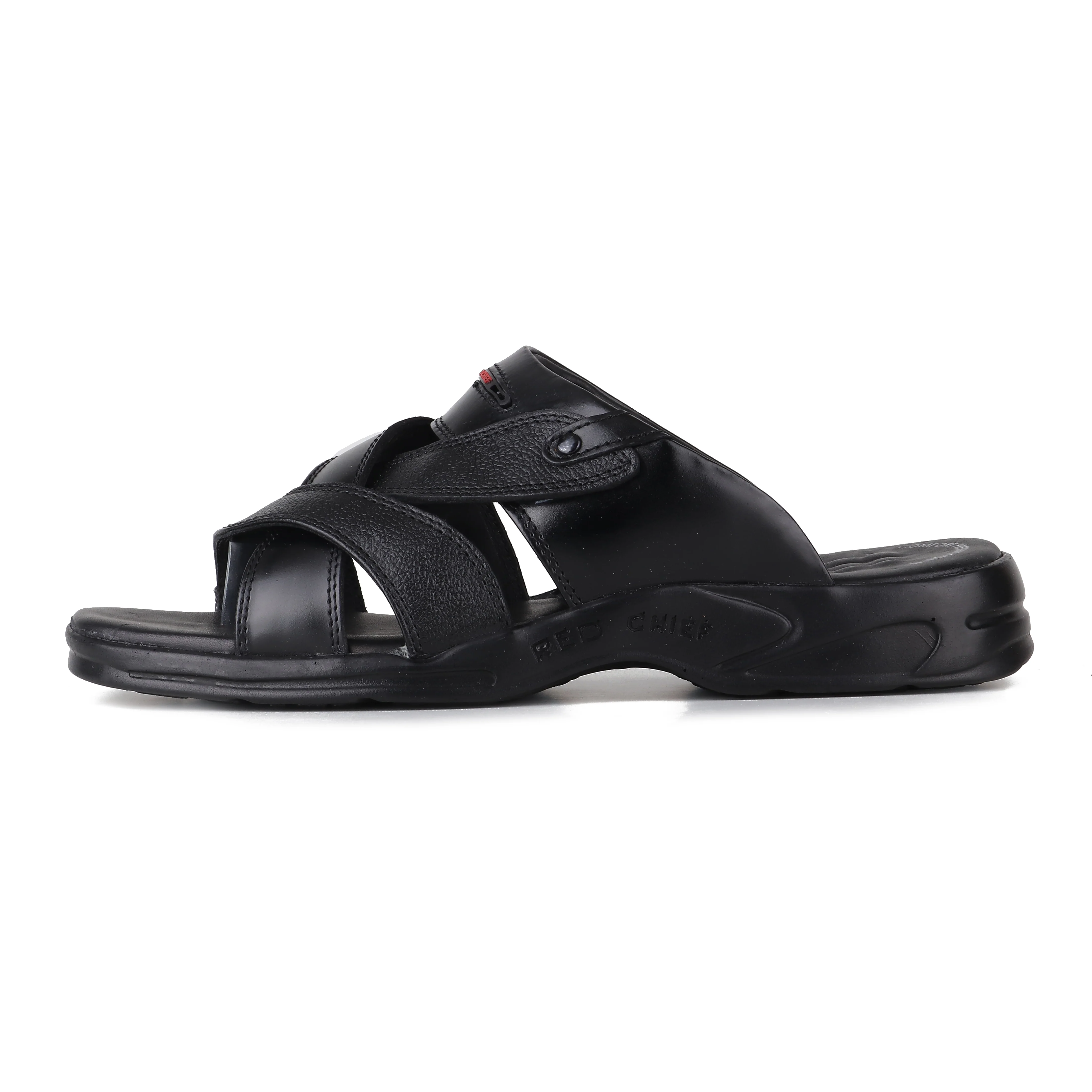 Red Chief Black Slipper for Men RC593 001 - Image 3