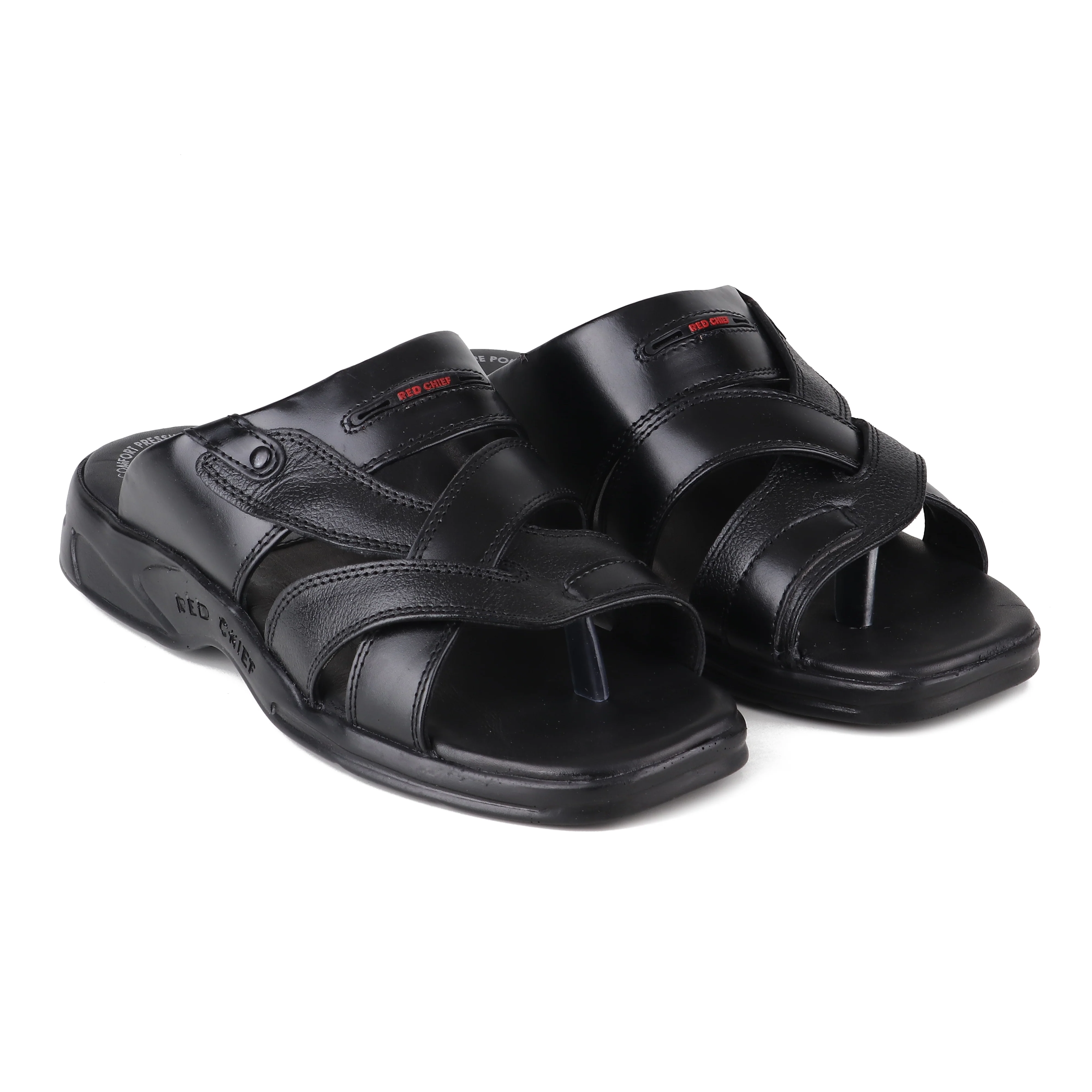 Red Chief Black Slipper for Men RC593 001 - Image 4