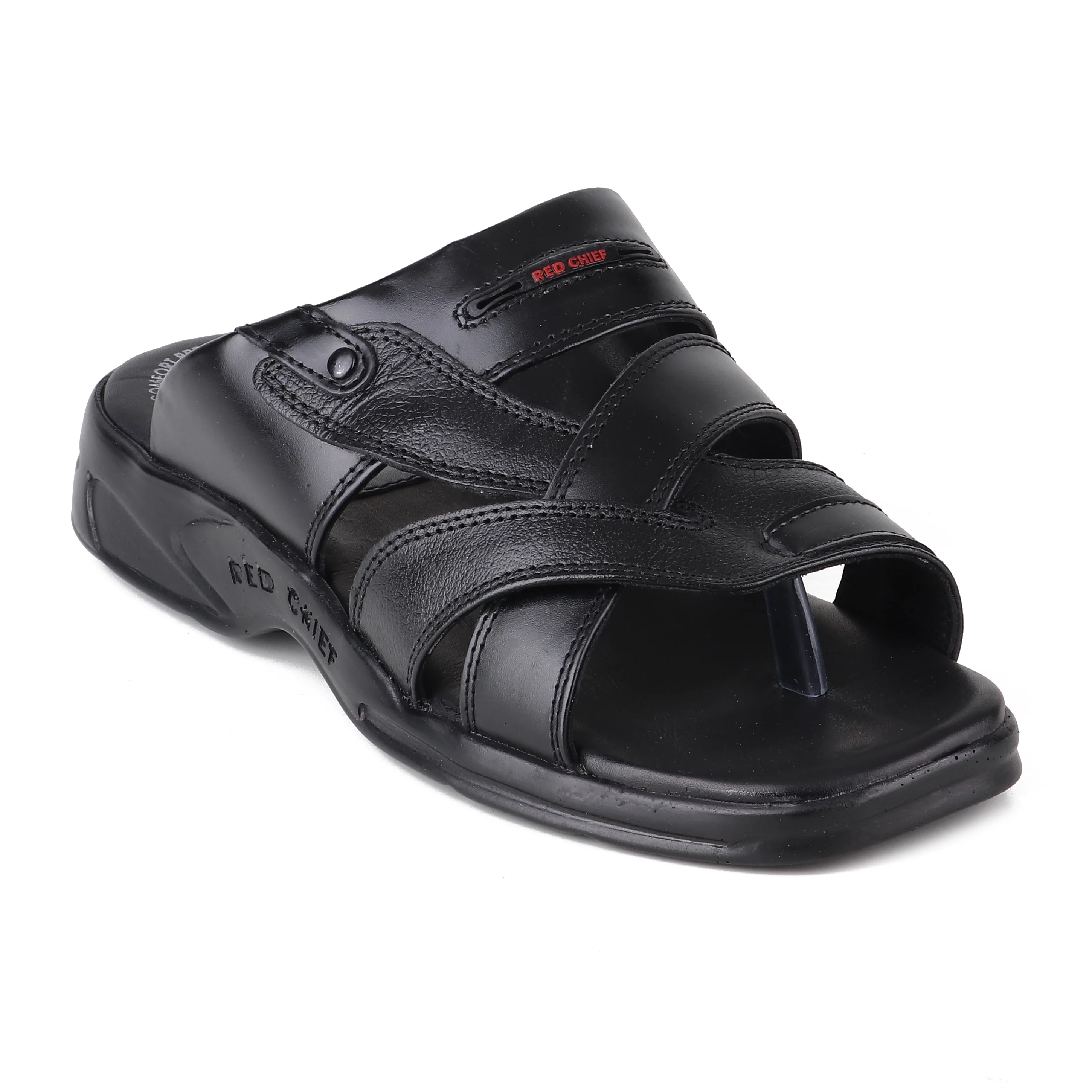 Red Chief Black Slipper for Men RC593 001 - Image 6