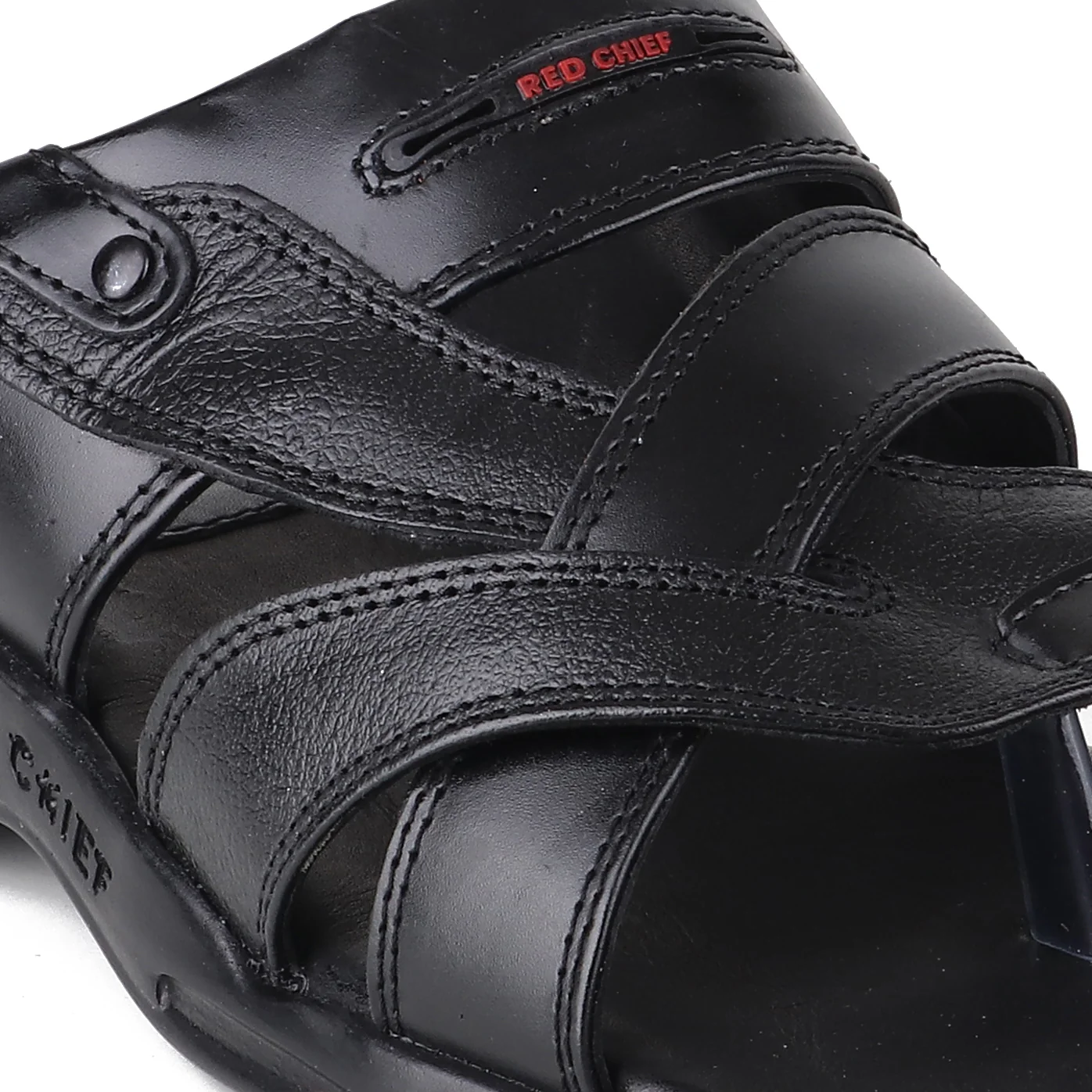 Red Chief Black Slipper for Men RC593 001 - Image 7
