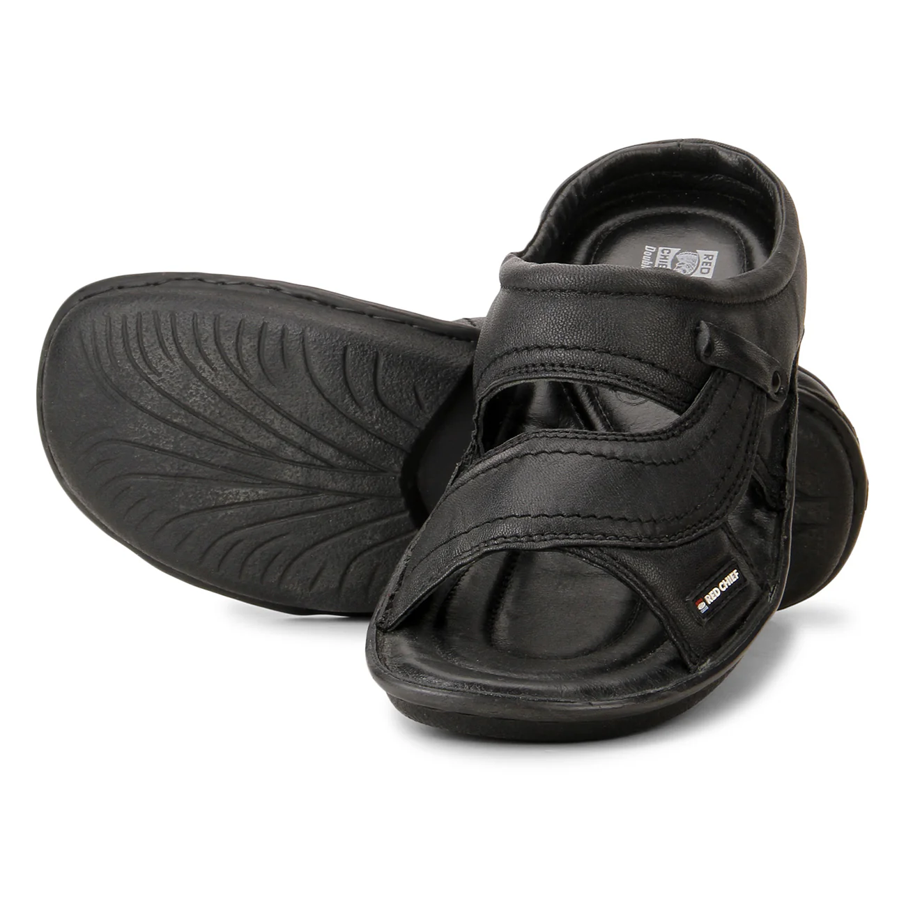 Red Chief Black Slipper for Men RCA-248 001 - Image 2