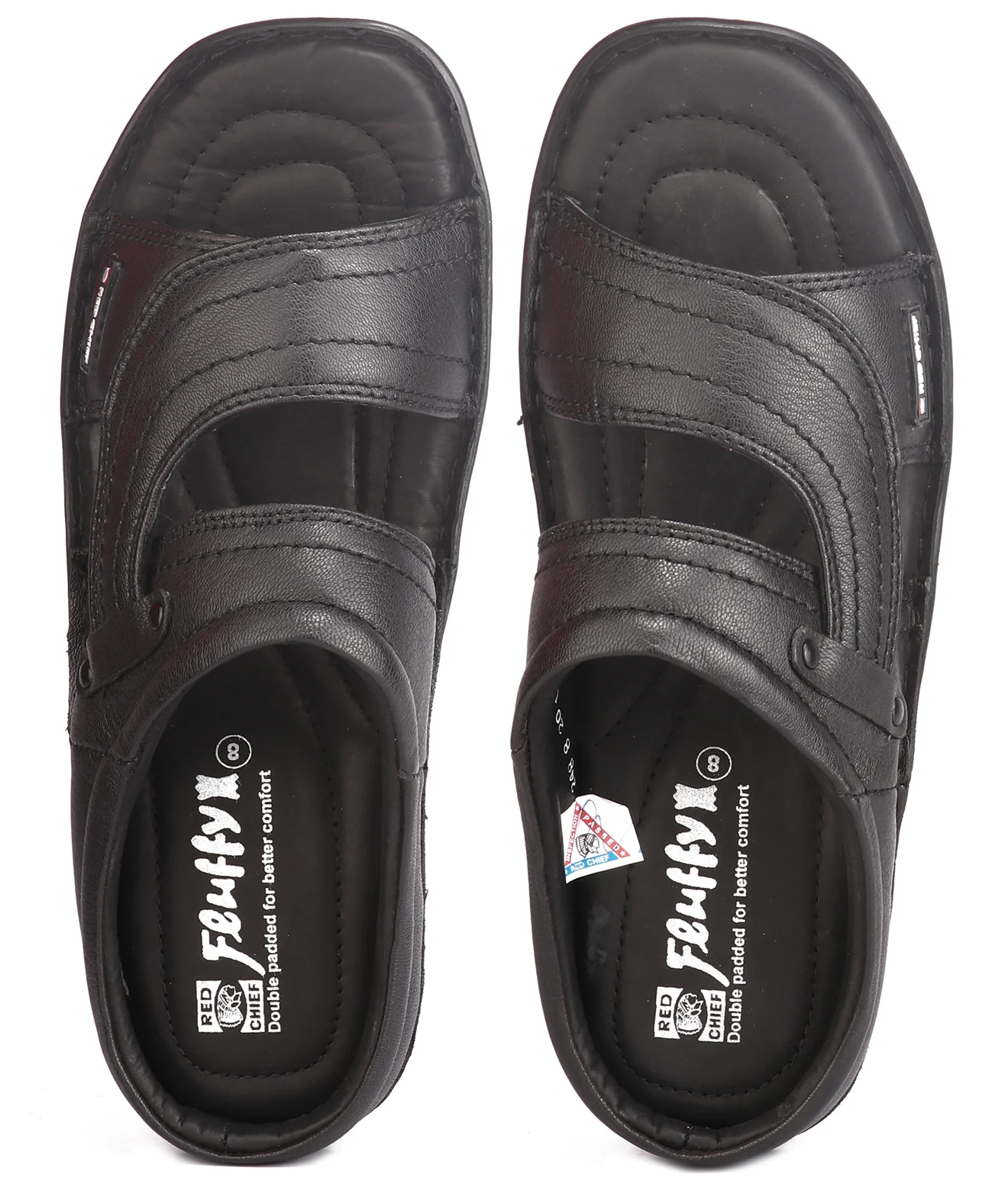 Red Chief Black Slipper for Men RCA-248 001 - Image 8