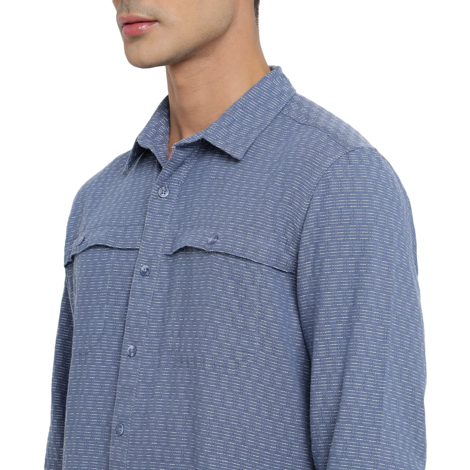 Red Chief Blue/White Casual Shirt for Men 8110652 1306 - Image 4