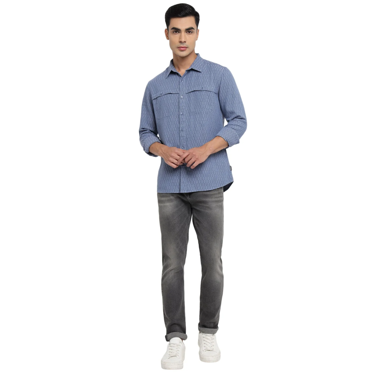 Red Chief Blue/White Casual Shirt for Men 8110652 1306 - Image 7
