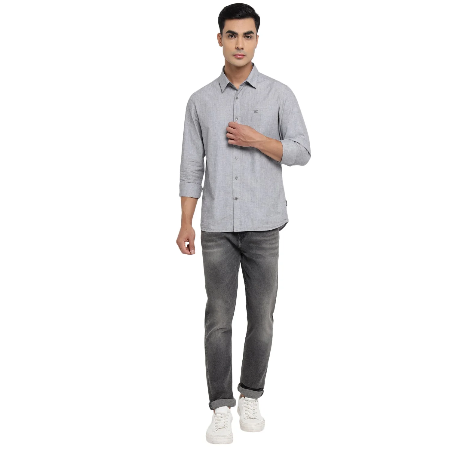 Red Chief Gray Casual Shirt for Men 8110653 005 - Image 8