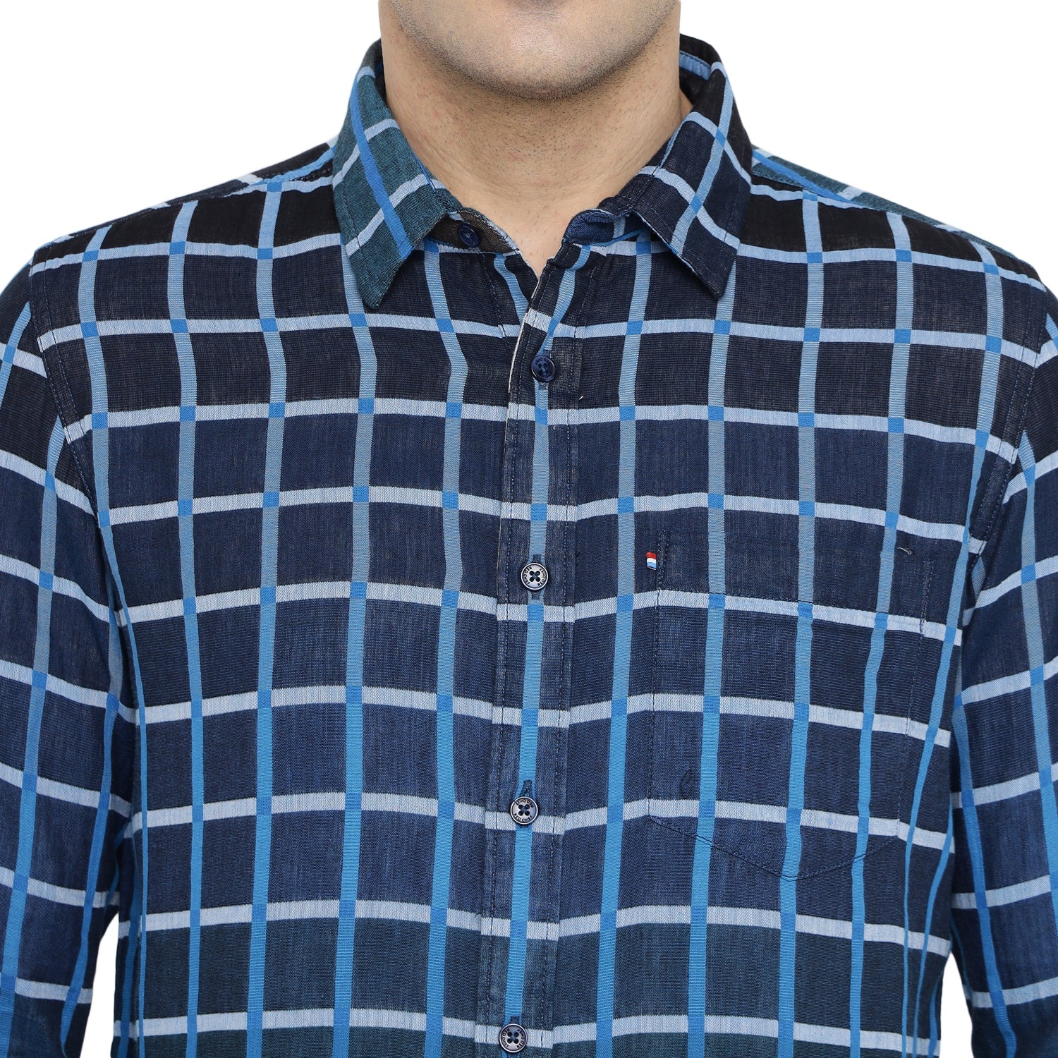 Red Chief Beige/Blue Casual Shirt for Men 8110654 G0033 - Image 7