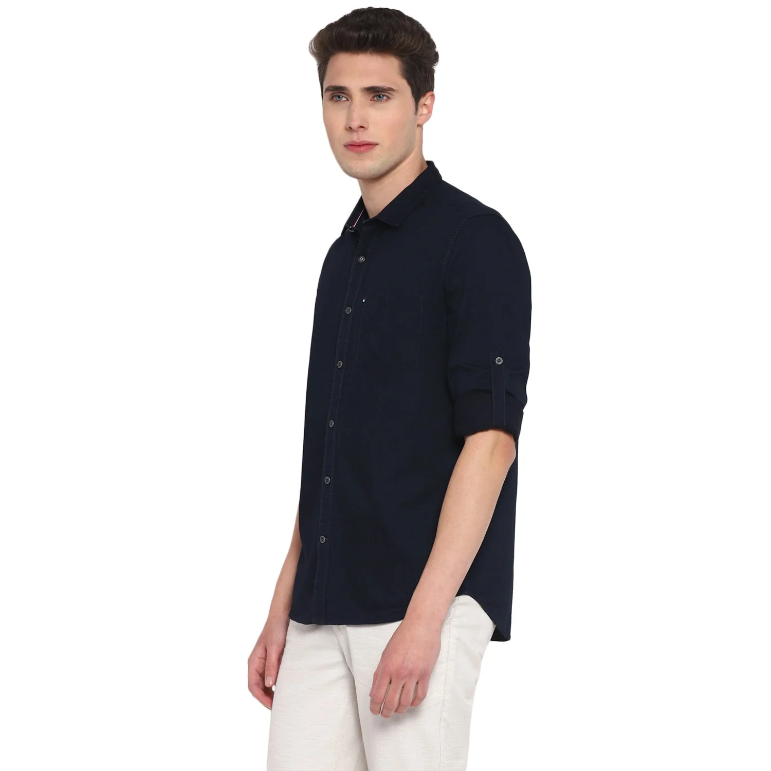 Red Chief Navy Solid Casual Shirt for Men O-8110066 156 - Image 5