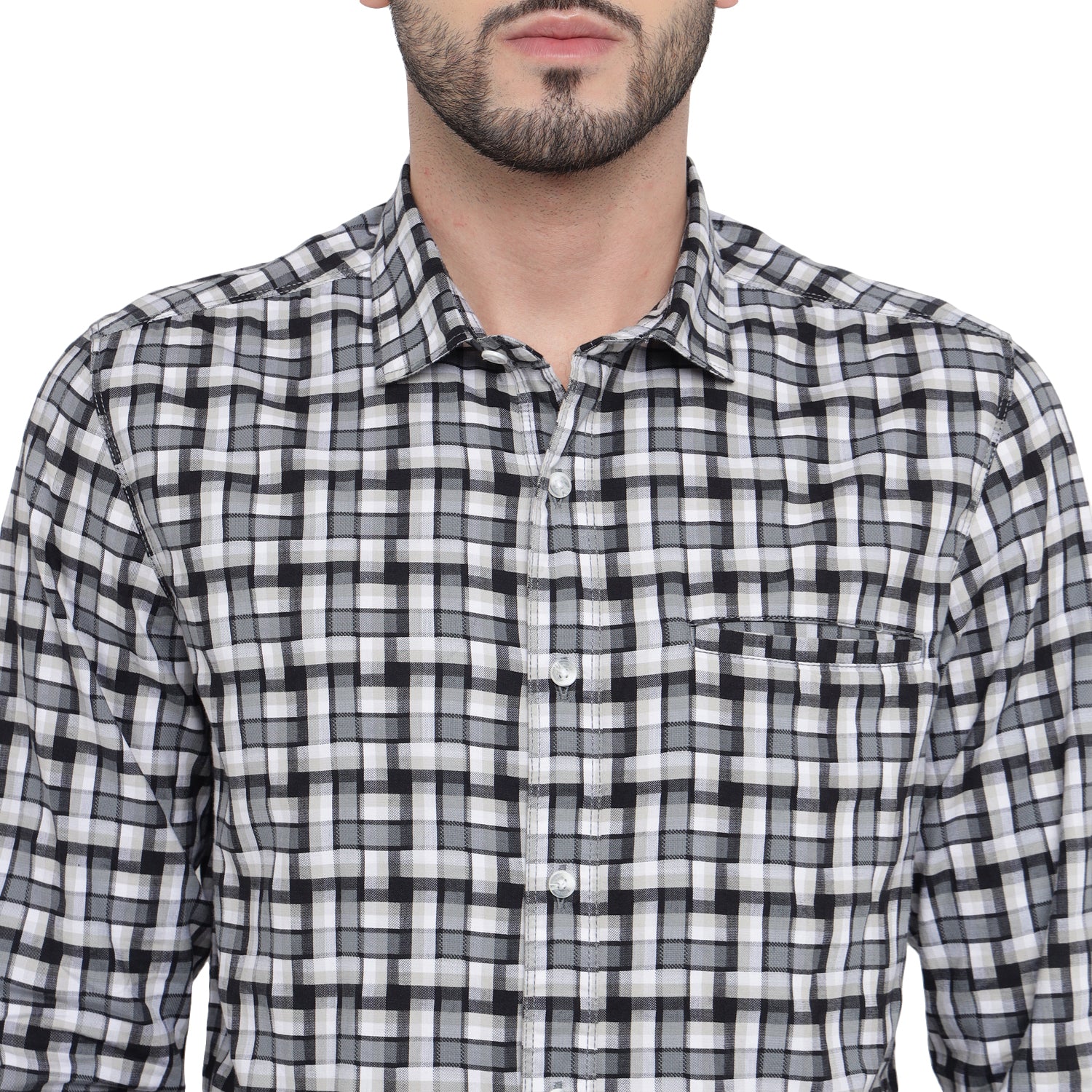 Red Chief Black/White /Grey Casual Shirt for Men O-8110080 G00208 - Image 4
