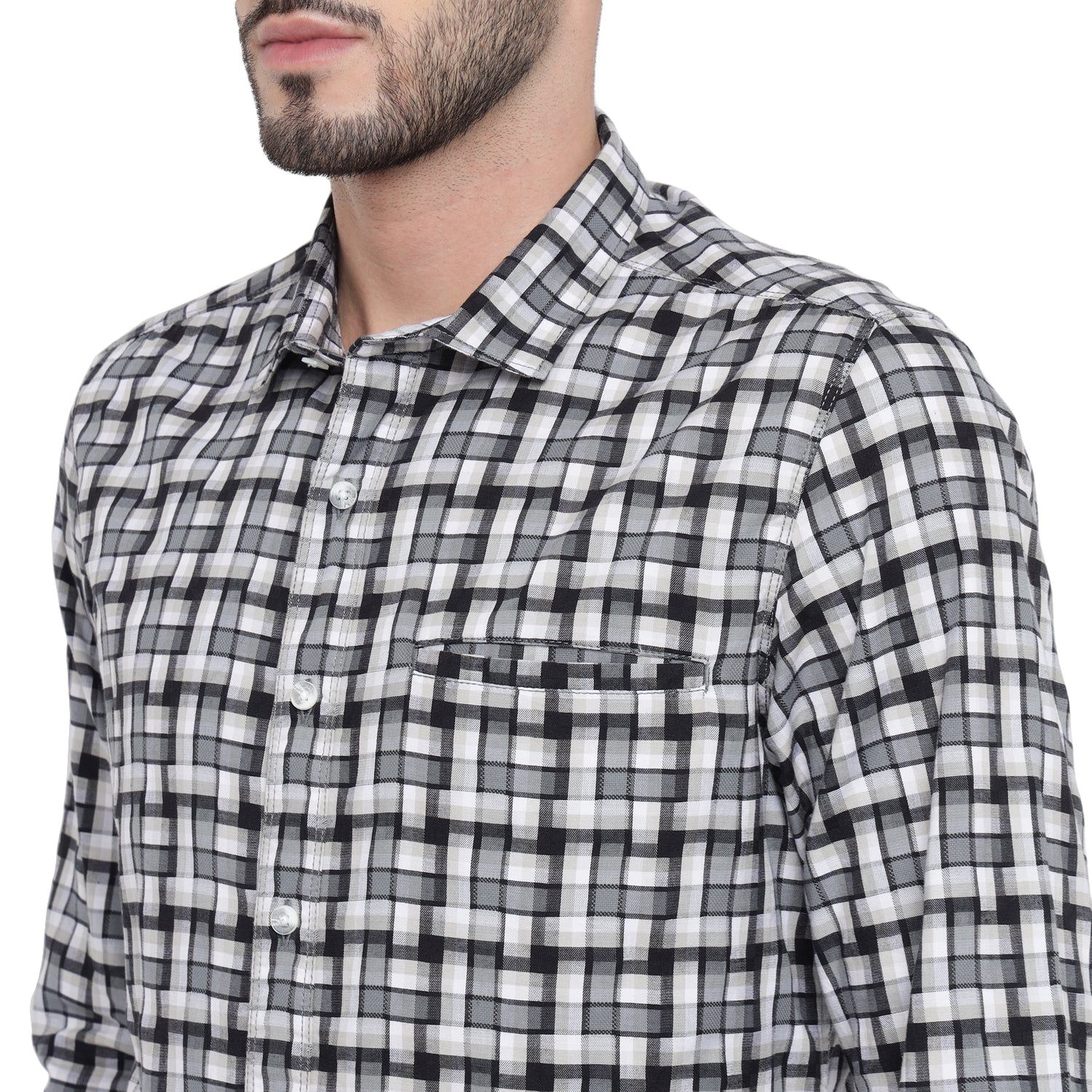Red Chief Black/White /Grey Casual Shirt for Men O-8110080 G00208 - Image 5