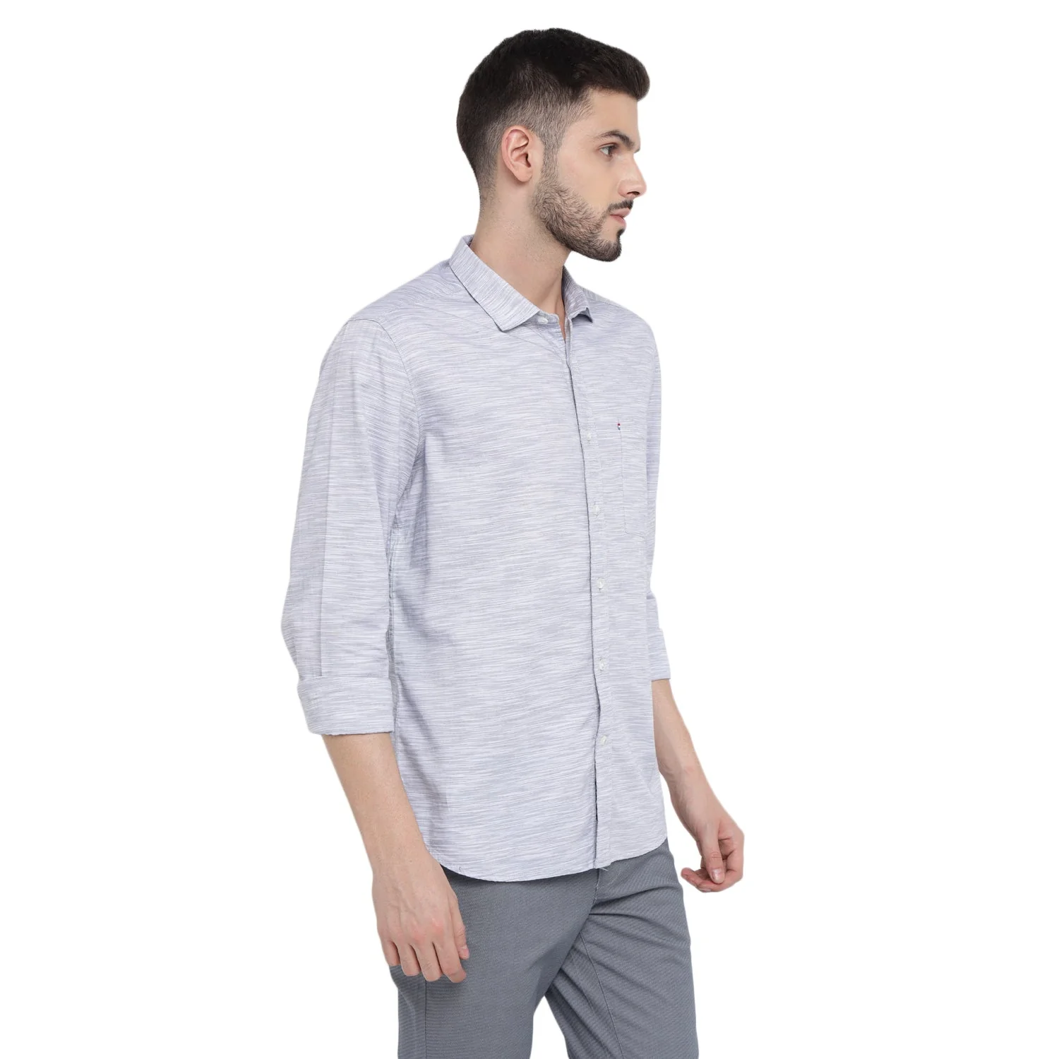 Red Chief White/Gray Casual Shirt for Men O-8110081 085 - Image 2