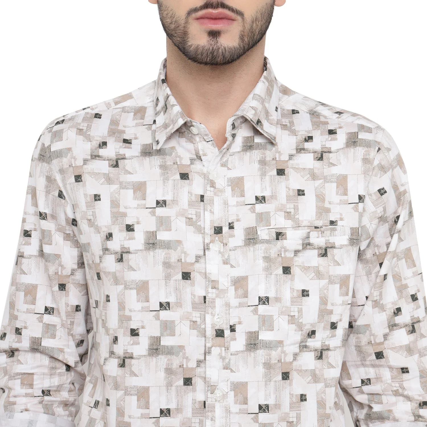 Red Chief Peach/White Casual Shirt for Men O-8110084 G0054 - Image 4