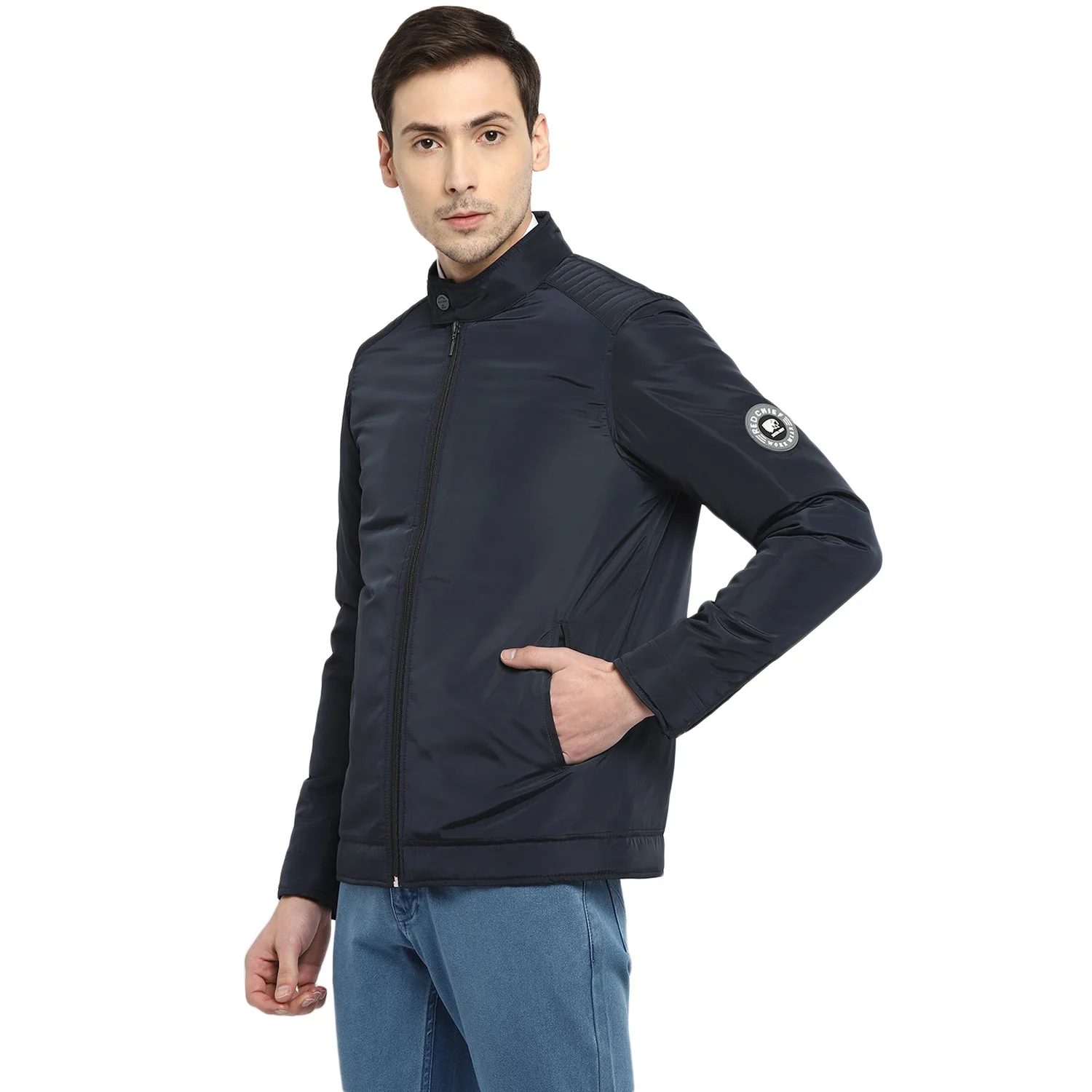 Red Chief Navy Solid Jacket for Men 8310163 156 - Image 5