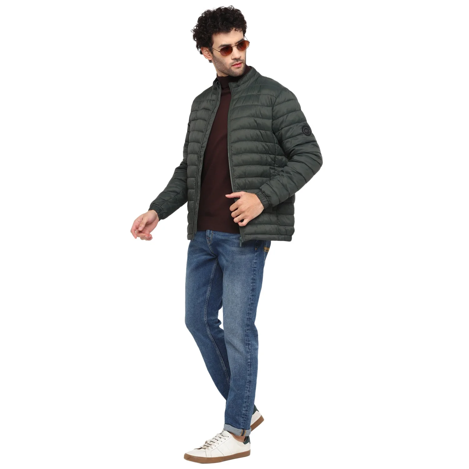 Red Chief Olive Solid Jacket for Men 8310165 124 - Image 3