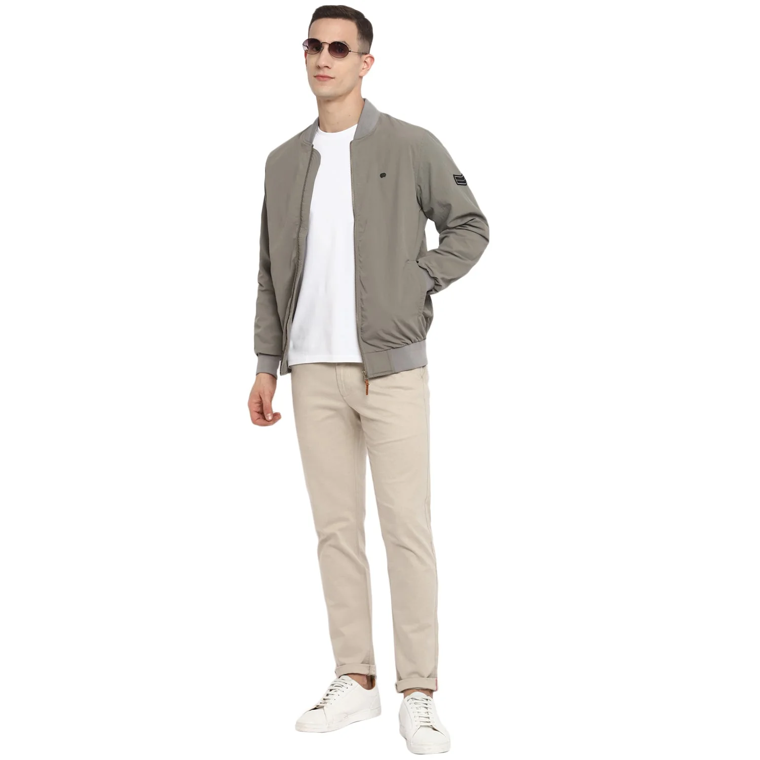 Red Chief Light Gray Solid Jacket for Men 8310168 012 - Image 2