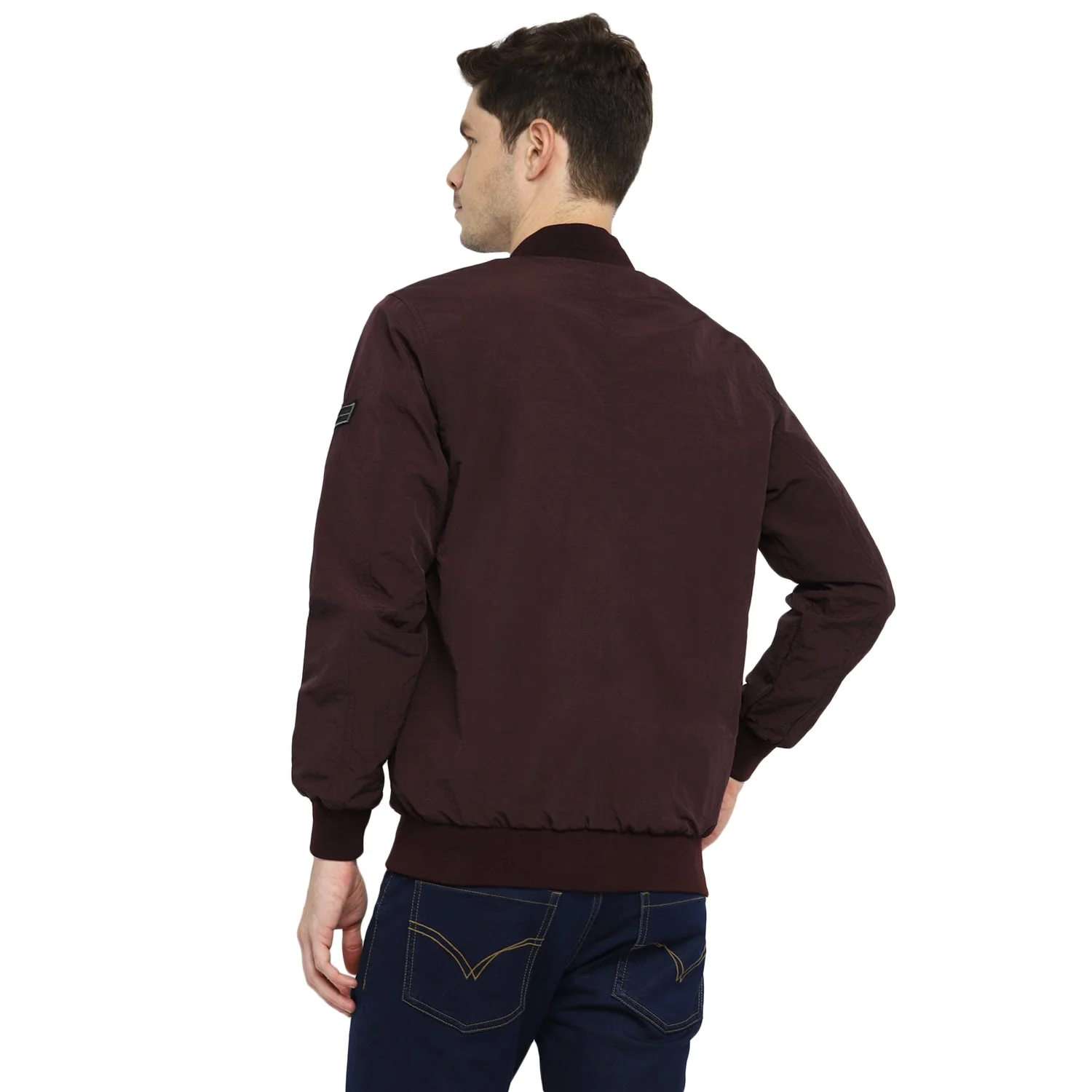 Red Chief Maroon Solid Jacket for Men 8310168 376 - Image 3