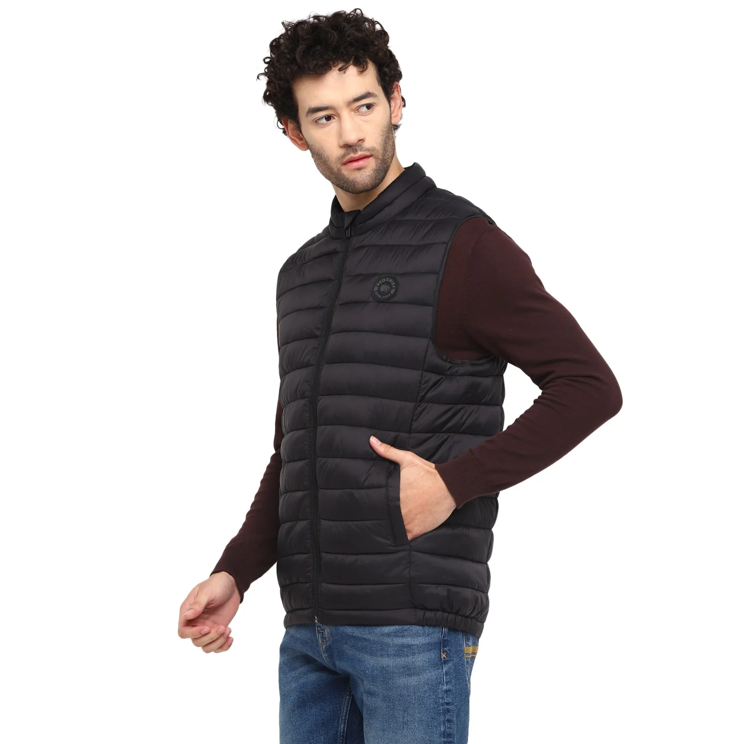 Red Chief Black Solid Jacket for Men 8310189 001 - Image 5