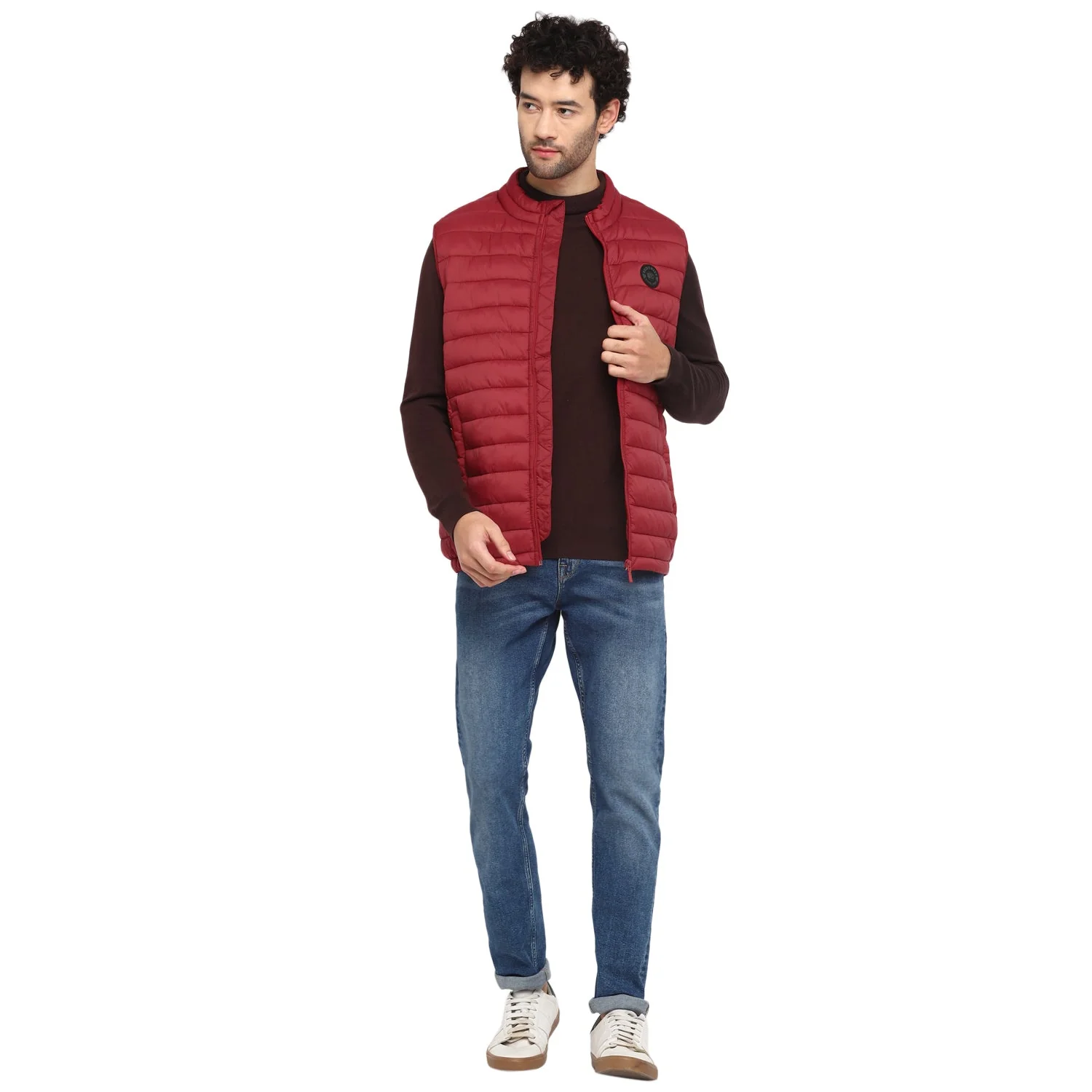 Red Chief Maroon Solid Jacket for Men 8310189 376 - Image 2