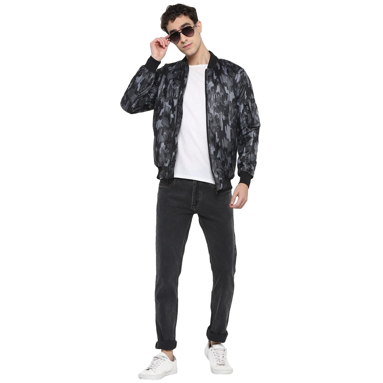 Red Chief Gray Printed Jacket for Men O8310011 005 - Image 2